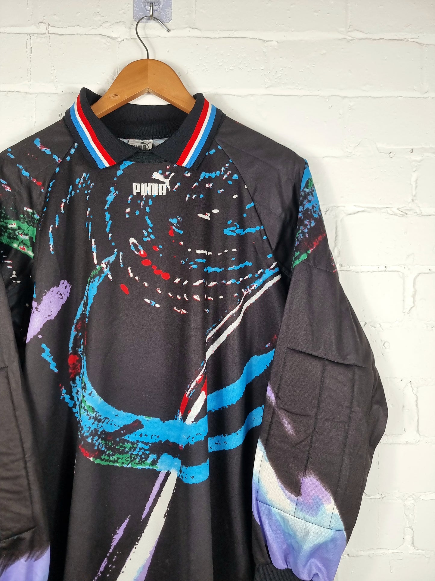 Puma 1990s Vintage Long Sleeve Goalkeeper Template Football Shirt Medium