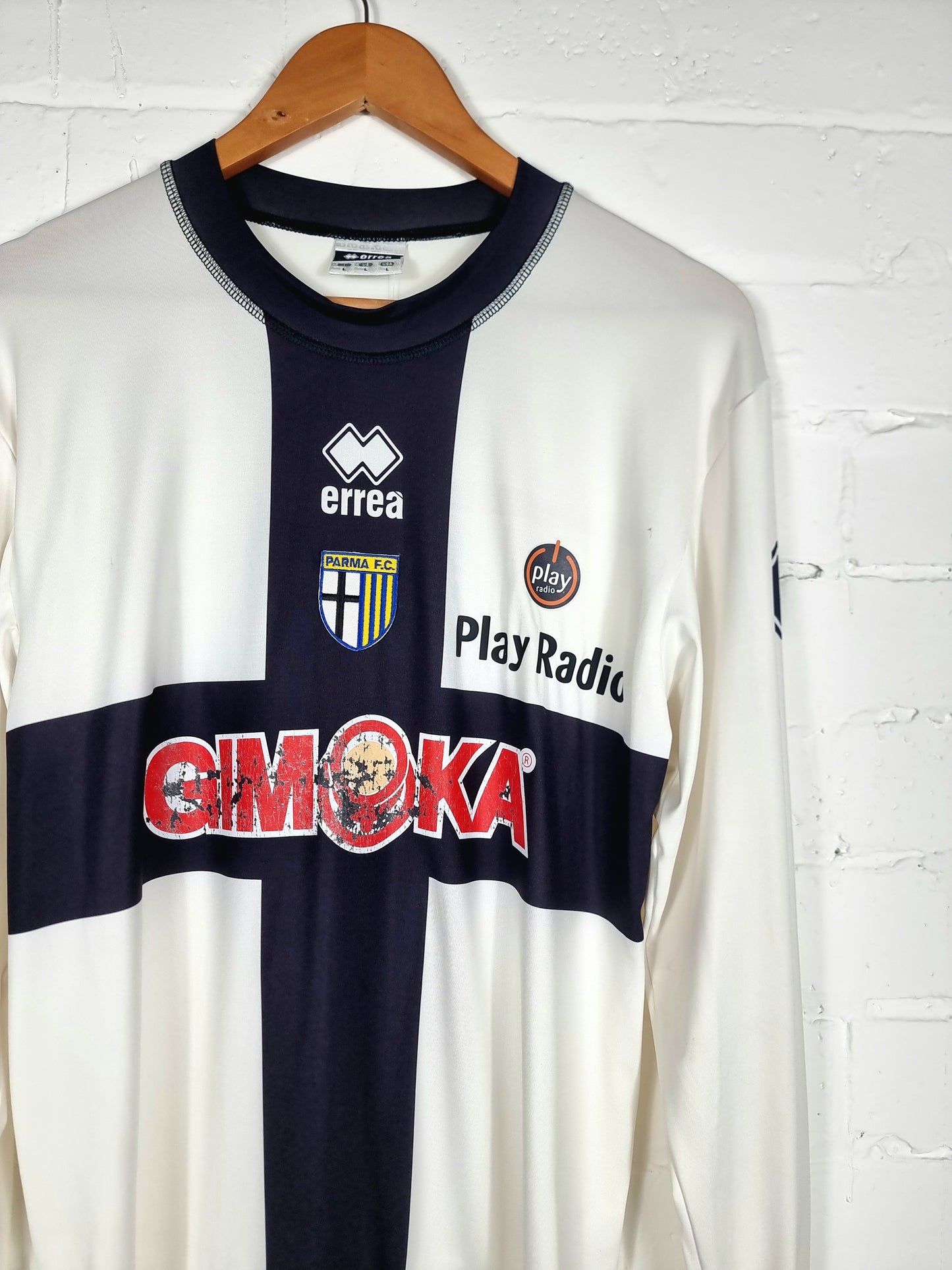 Errea Parma 06/07 'Rossi.M 17' Long Sleeve Match Issue Home Shirt Large