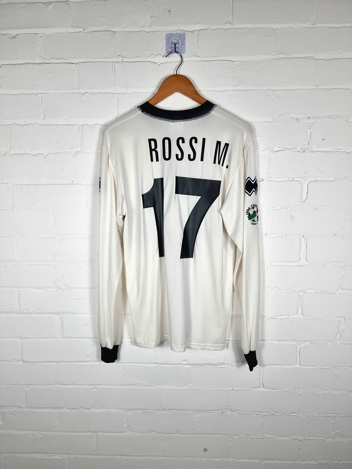 Errea Parma 06/07 'Rossi.M 17' Long Sleeve Match Issue Home Shirt Large