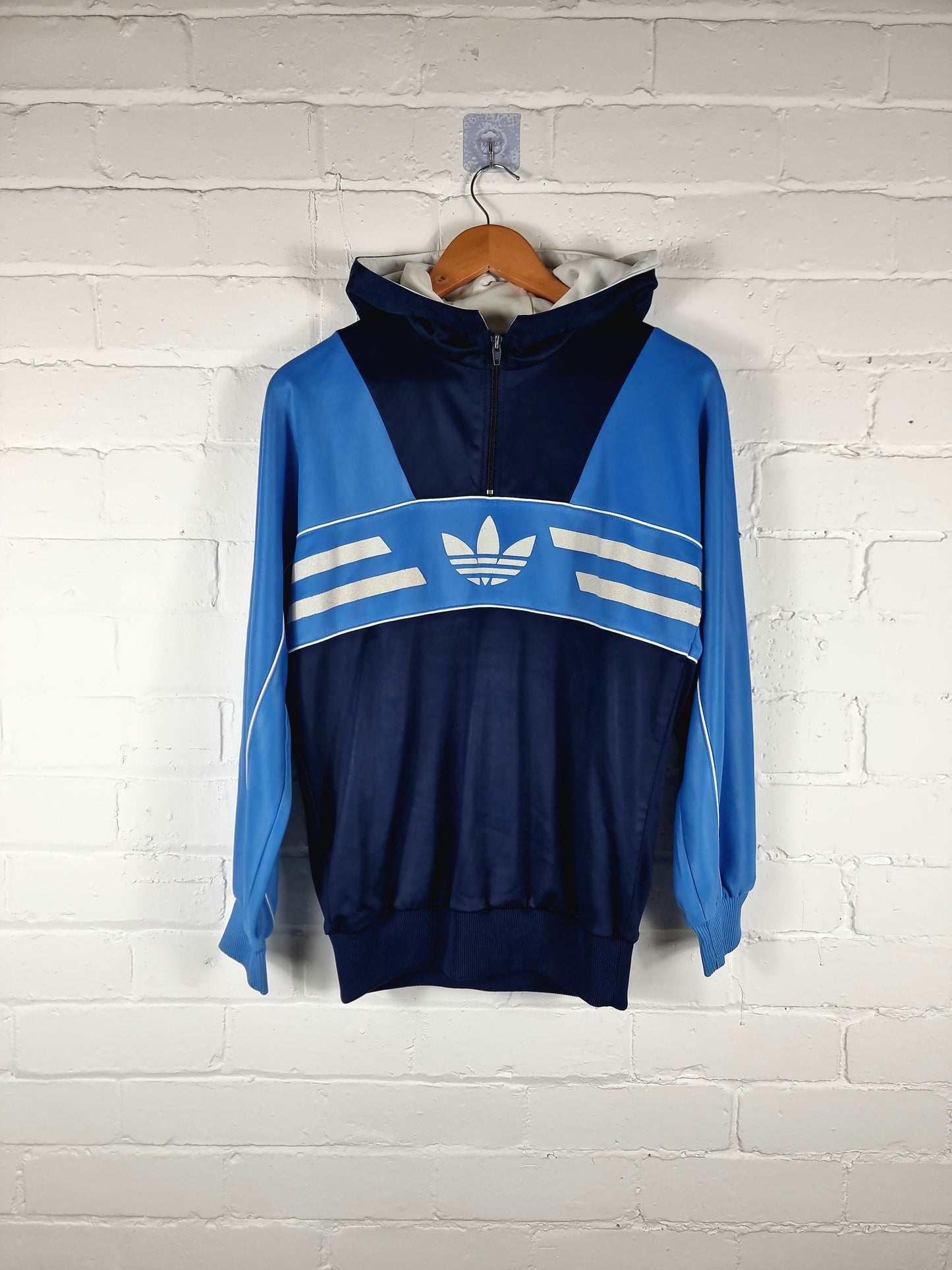 Adidas 80s Vintage Hooded Manhattan Track Jacket Small