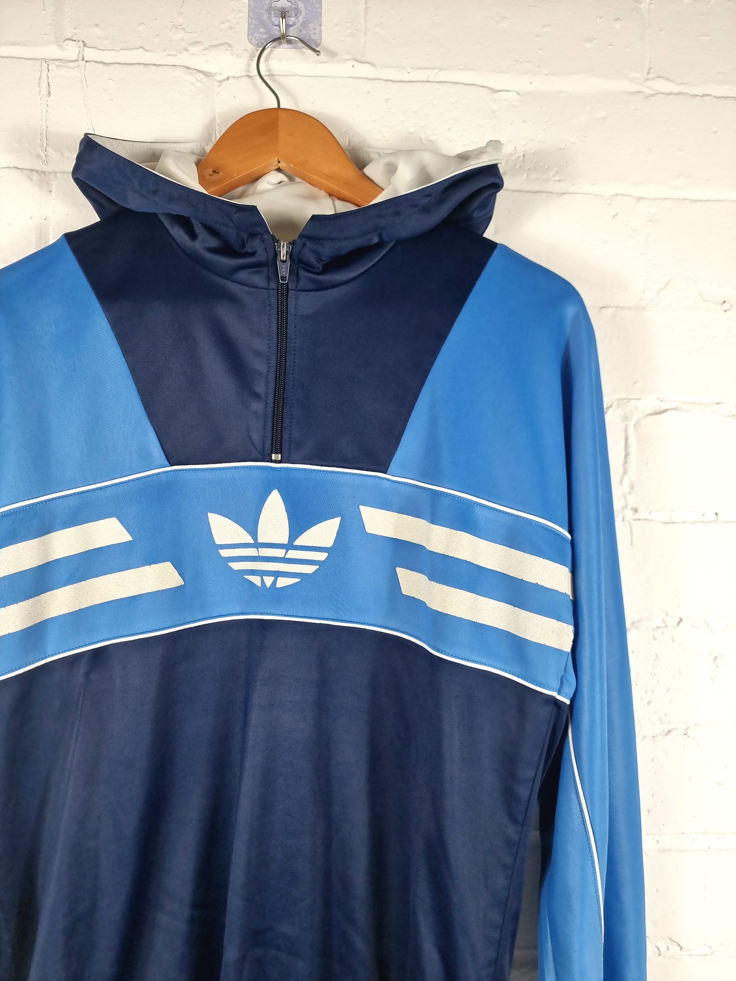 Adidas 80s Vintage Hooded Manhattan Track Jacket Small