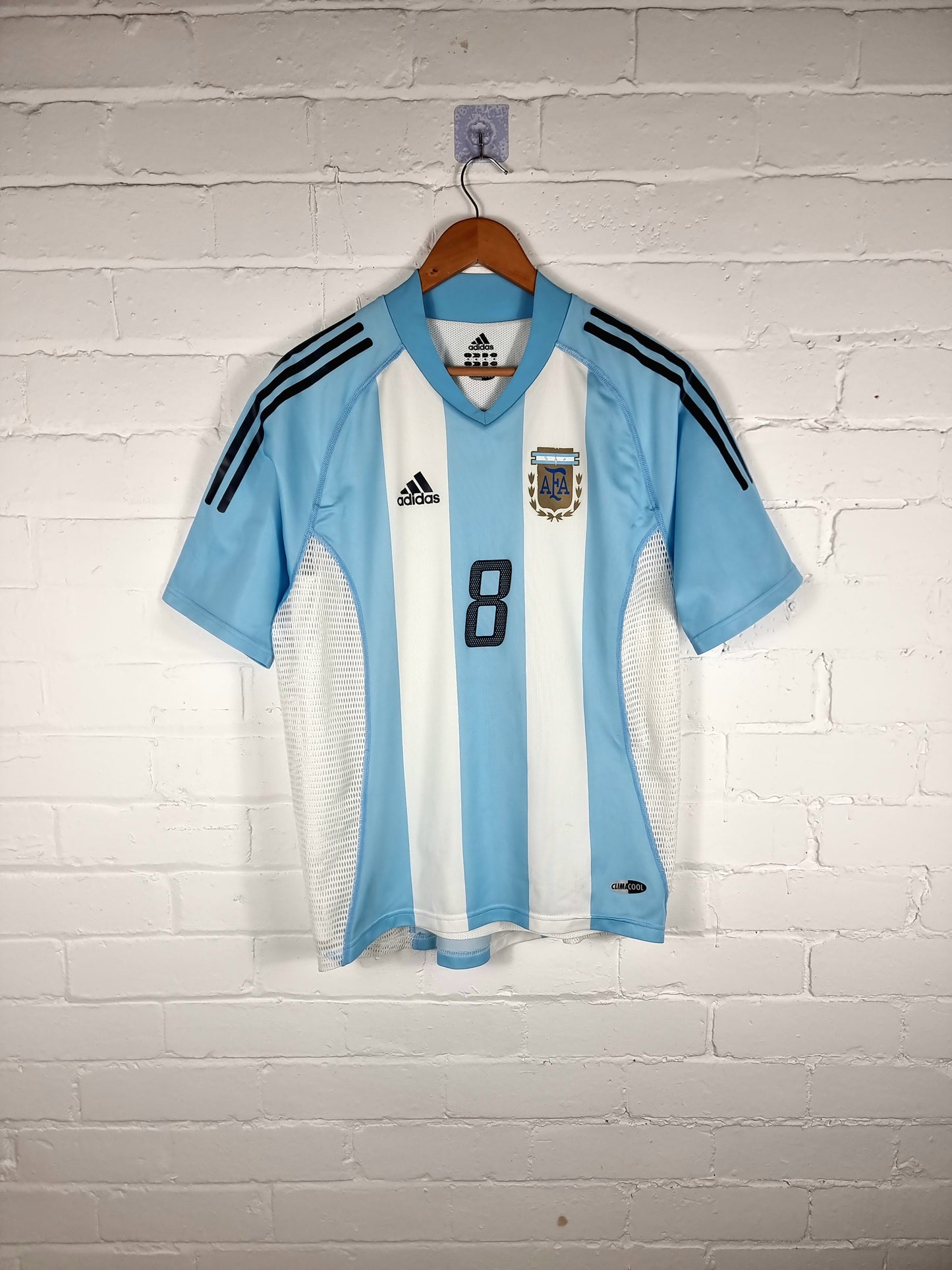 Adidas Argentina 02/04 'Zanetti 8' Match Issue Home Shirt Medium