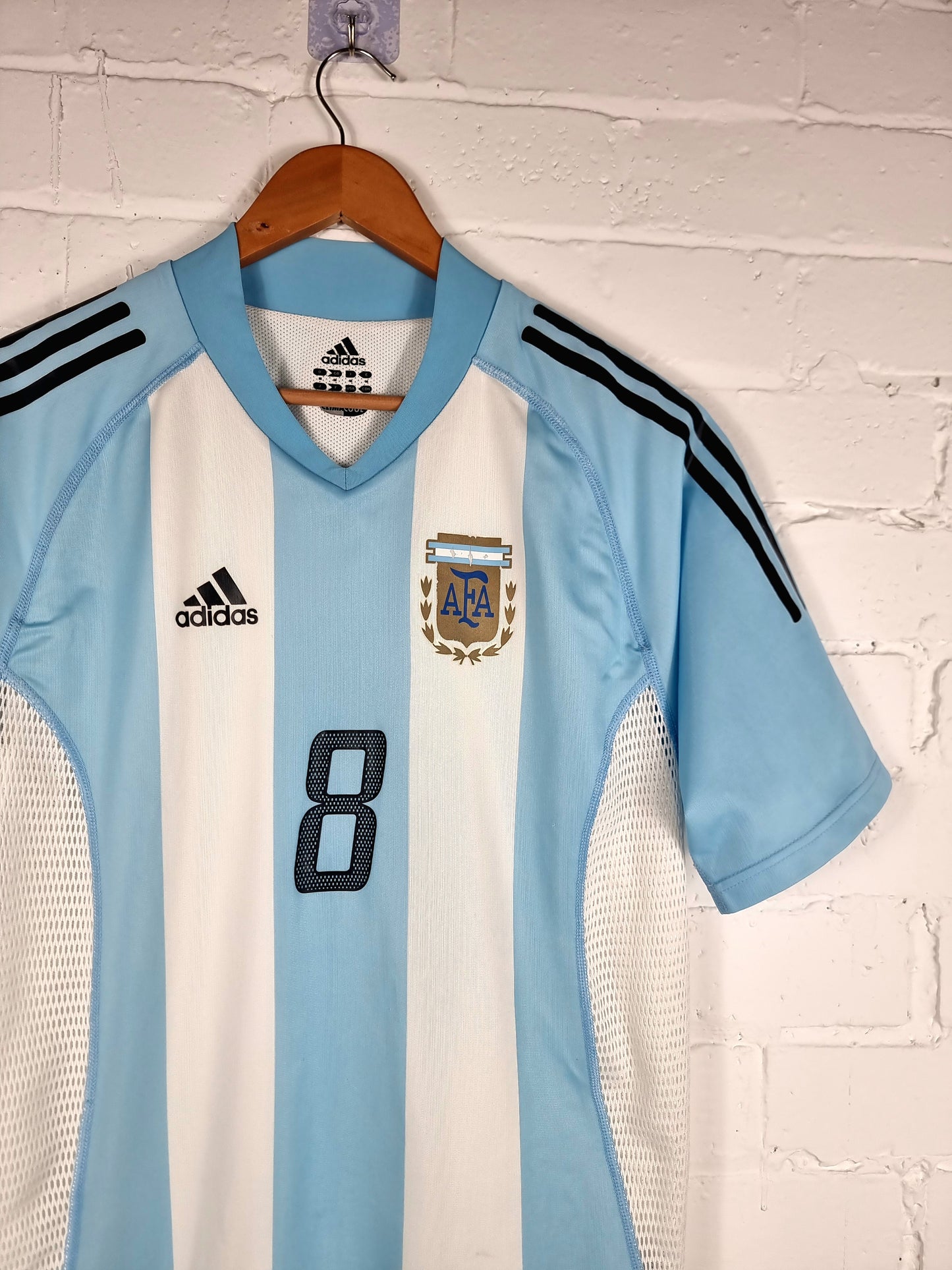 Adidas Argentina 02/04 'Zanetti 8' Match Issue Home Shirt Medium