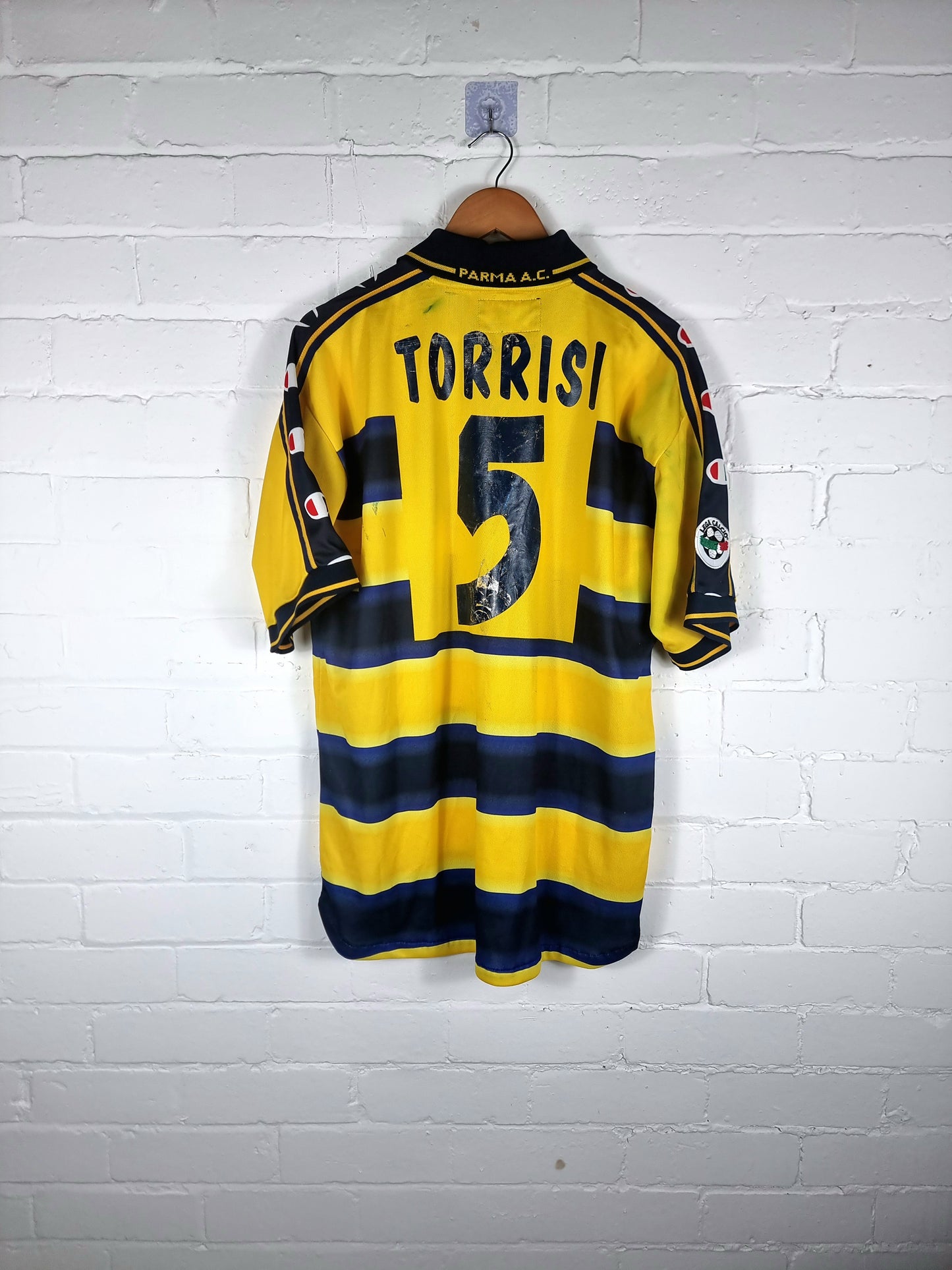 Champion Parma 00/01 'Torrisi 5' Match Issue Home Shirt XL