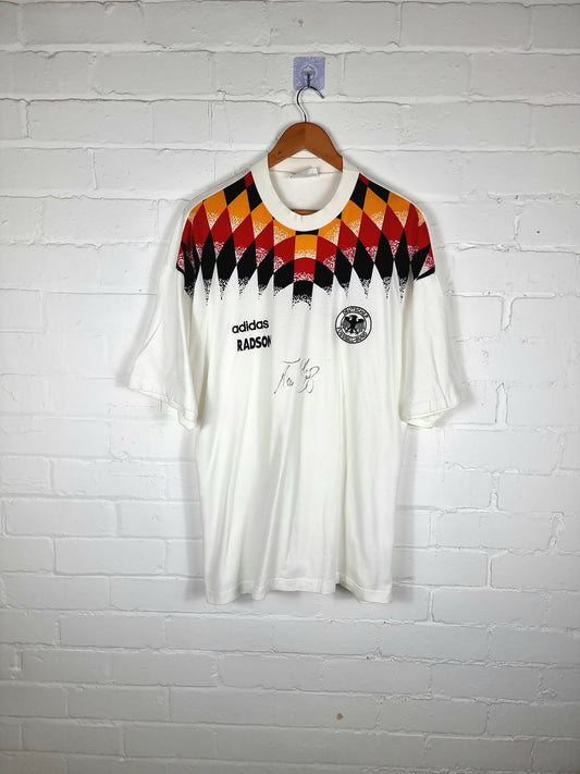 Adidas Germany 94/96 Signed Leisure T-Shirt Large