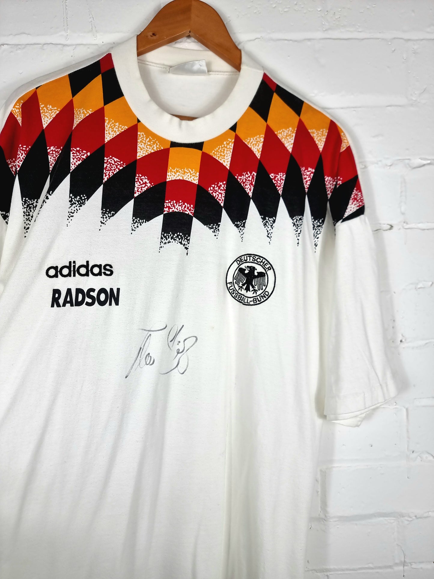 Adidas Germany 94/96 Signed Leisure T-Shirt Large