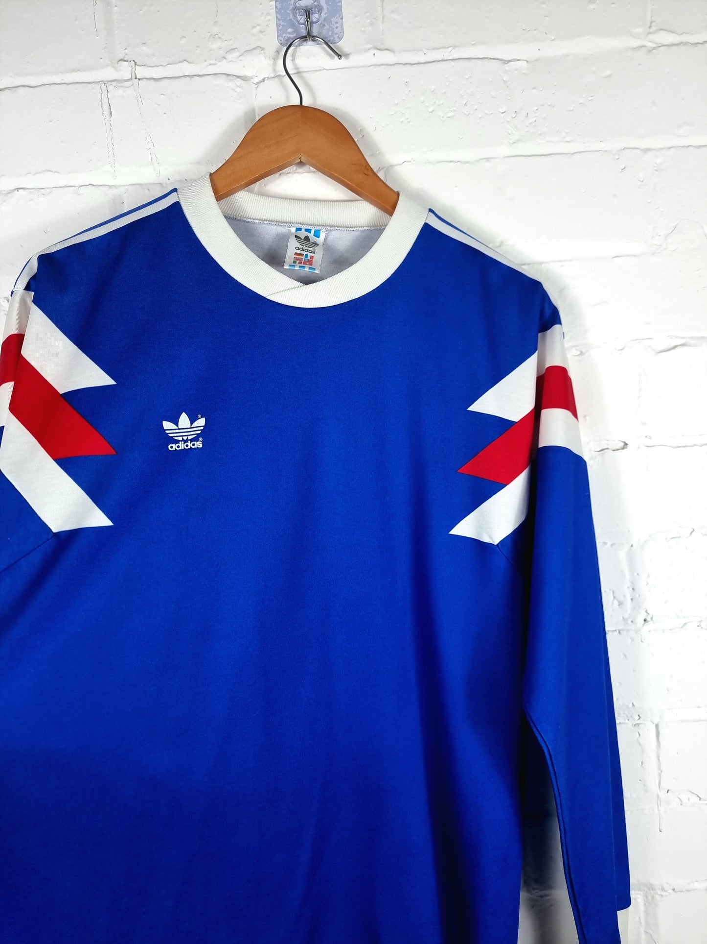 Adidas Vintage 90/92 Long Sleeve Football Shirt Template Medium