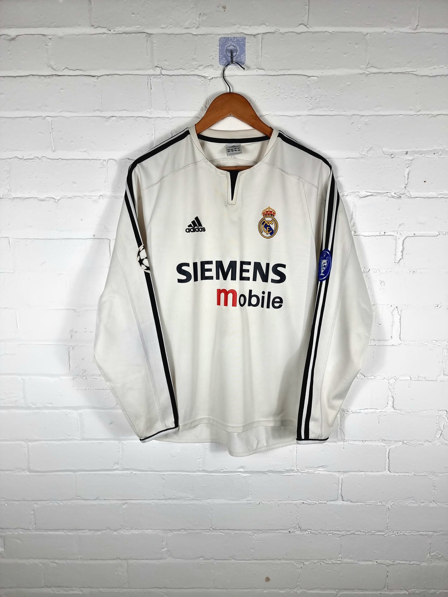 Adidas Real Madrid 03/04 Long Sleeve European Home Shirt Medium