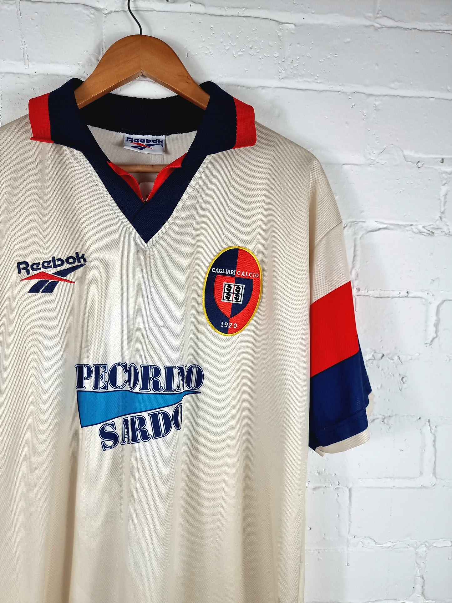 Reebok Cagliari 1996/97 'Taccola 33' Match Issue Away Shirt XL