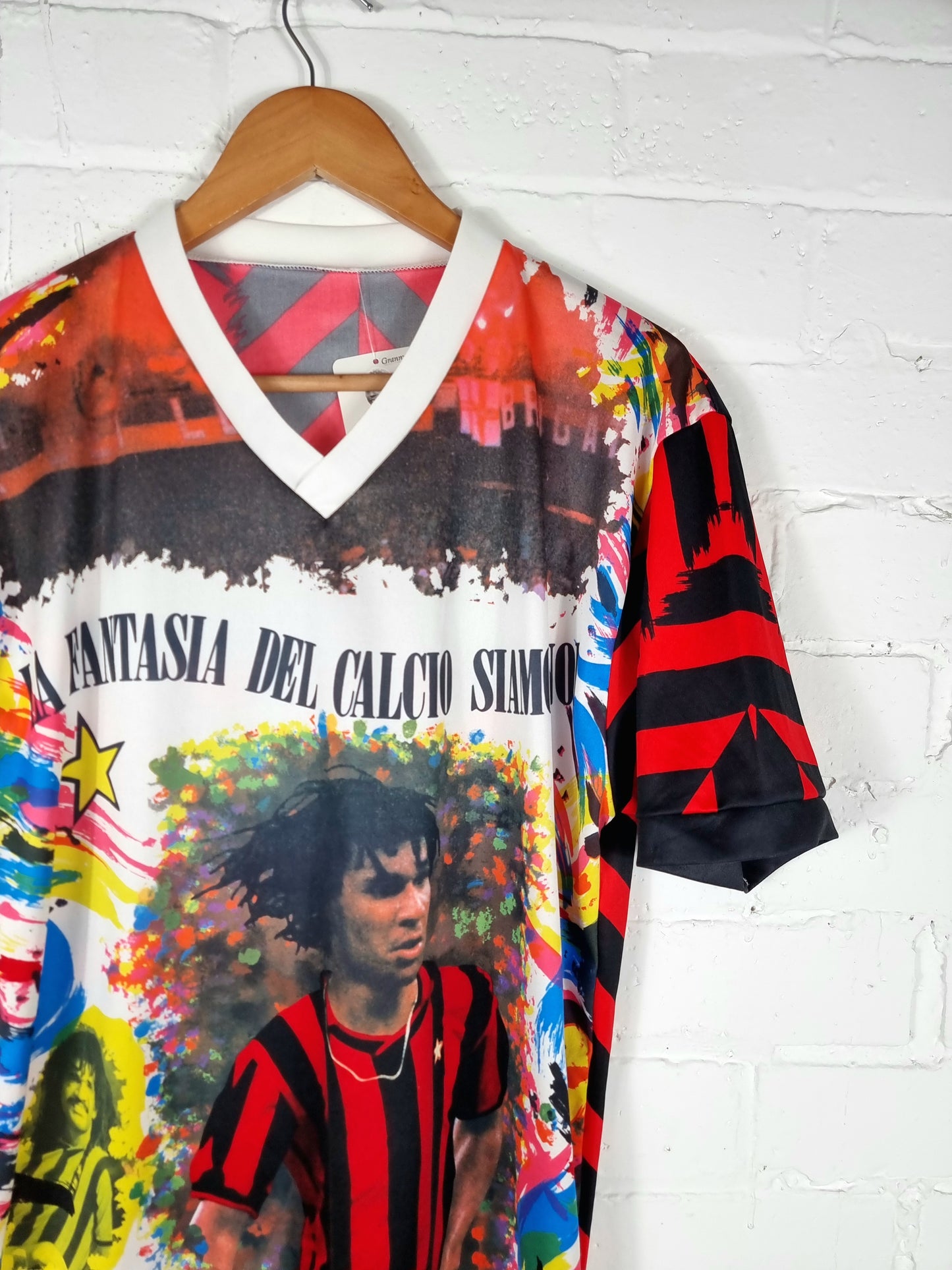 AC Milan 1990s Bootleg Ruud Gullit Graphic Print Football Shirt Large