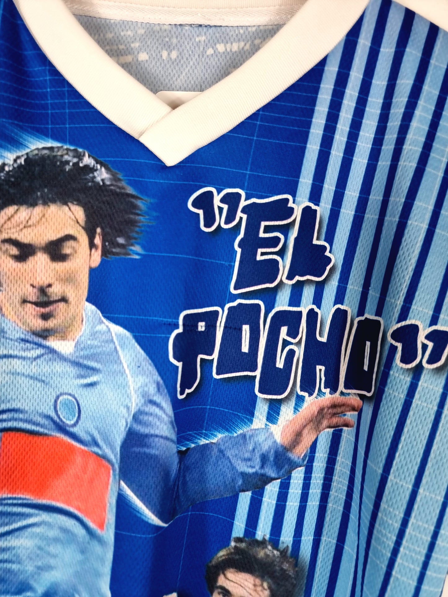 Napoli 2007/08 'El Poche' Lavezzi Graphic Bootleg Shirt Medium