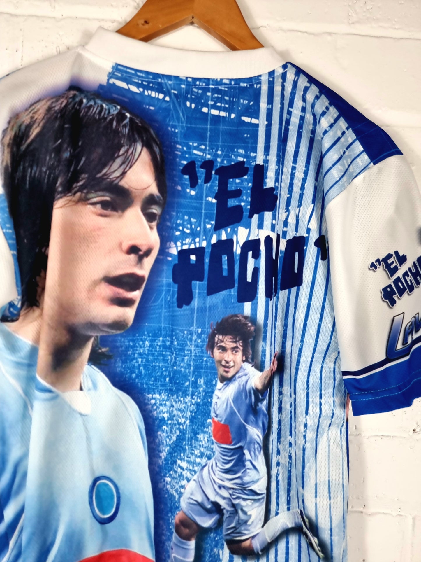 Napoli 2007/08 'El Poche' Lavezzi Graphic Bootleg Shirt Medium