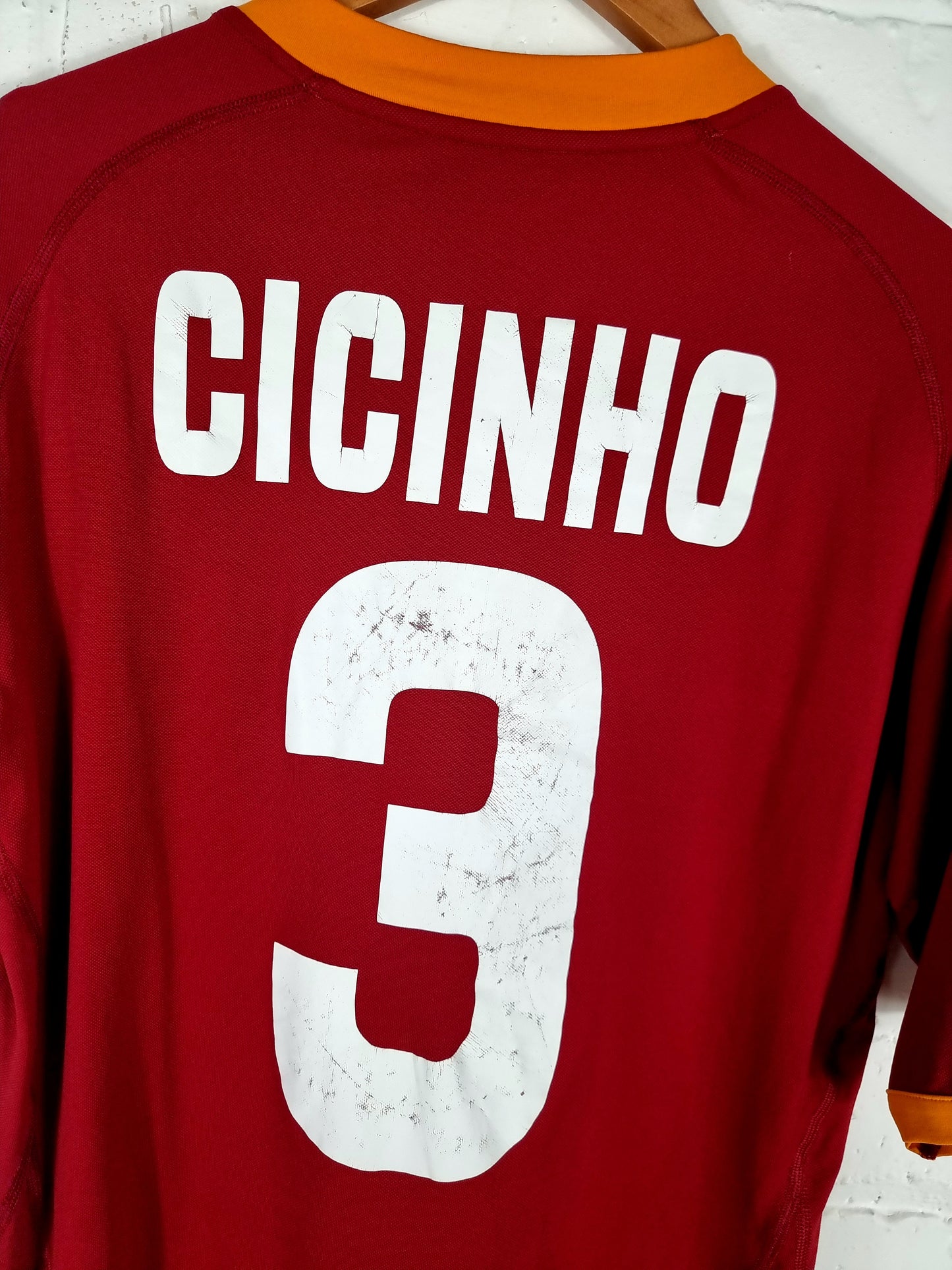Kappa Roma 2007/08 'Cicinho 3' Match Issue Home Shirt XL