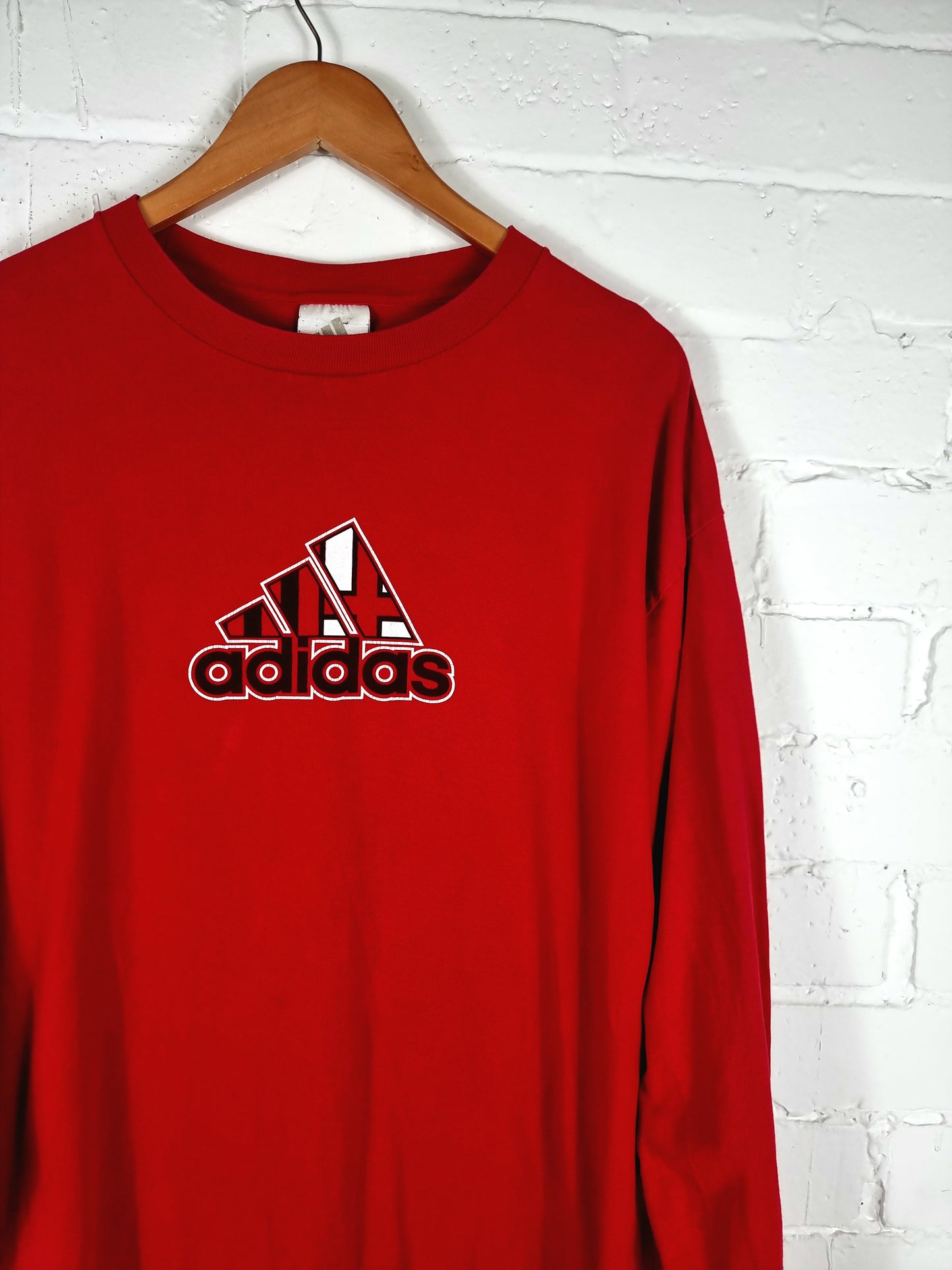 Adidas AC Milan 1998/00 Long Sleeve Graphic Cotton T-Shirt Large