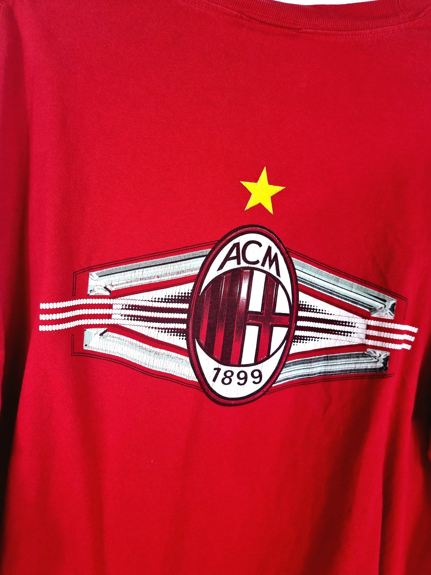 Adidas AC Milan 1998/00 Long Sleeve Graphic Cotton T-Shirt Large