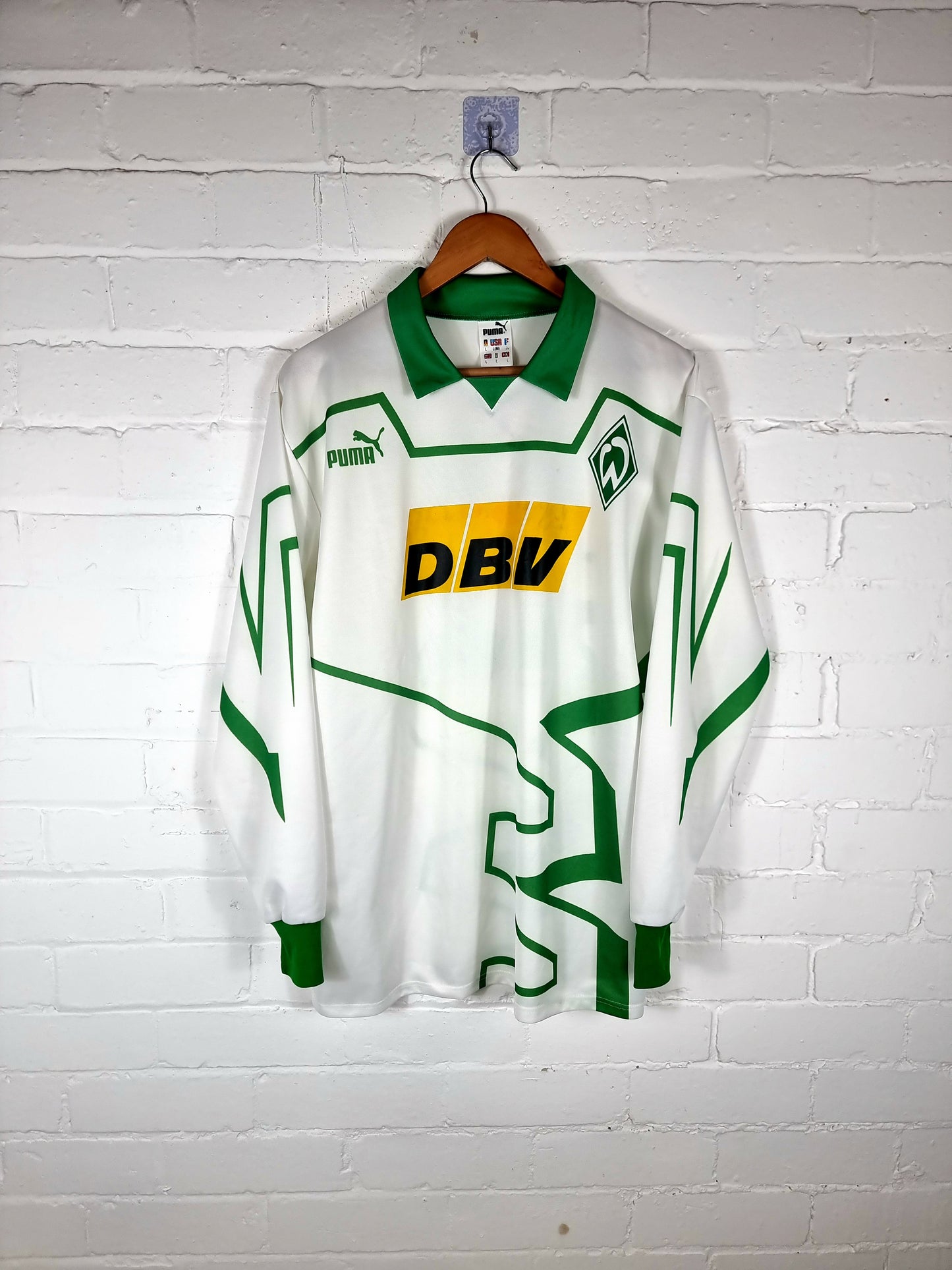 Puma Werder Bremen 1992/94 Long Sleeve Player Issue Home Shirt Large