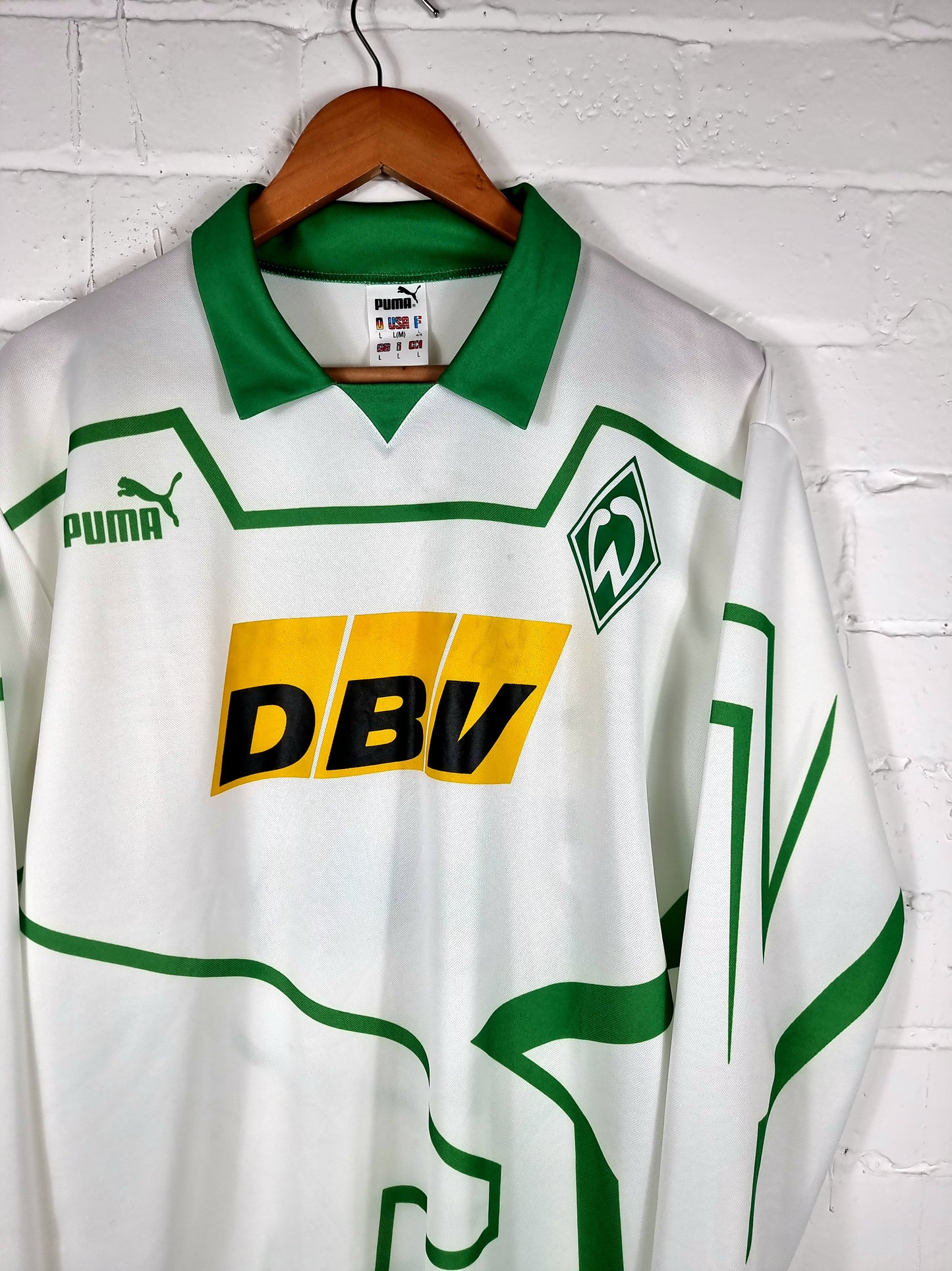 Puma Werder Bremen 1992/94 Long Sleeve Player Issue Home Shirt Large