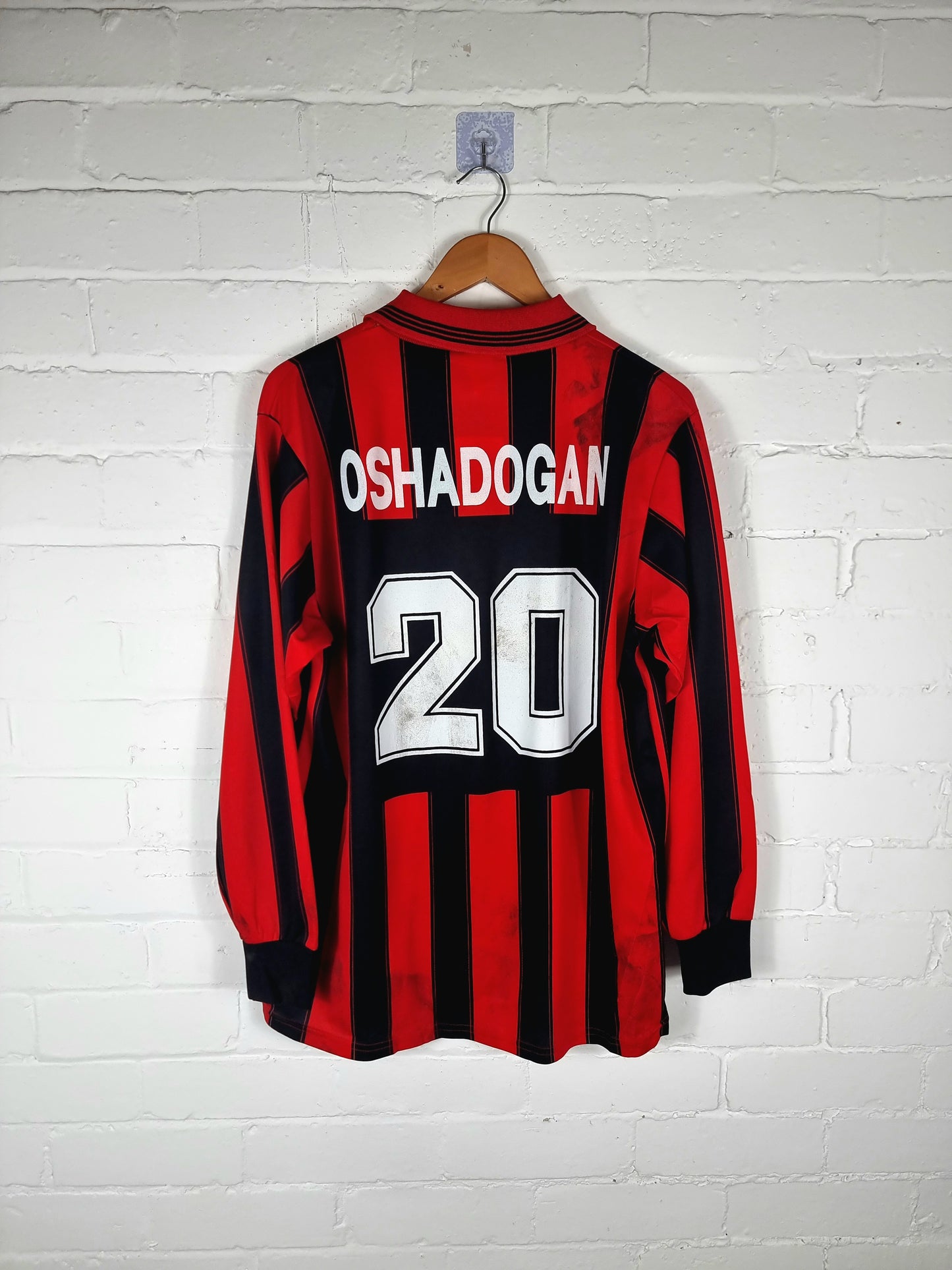 Adidas Foggia 1995/96 'Oshadogan 20' Match Issue Long Sleeve Home Shirt XL