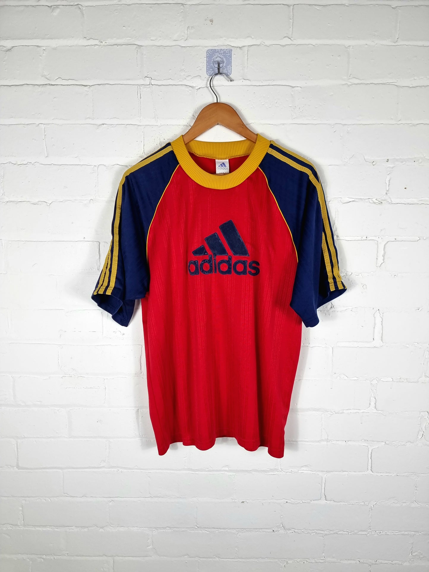Adidas Vintage 1990s Training Football Shirt Template Large