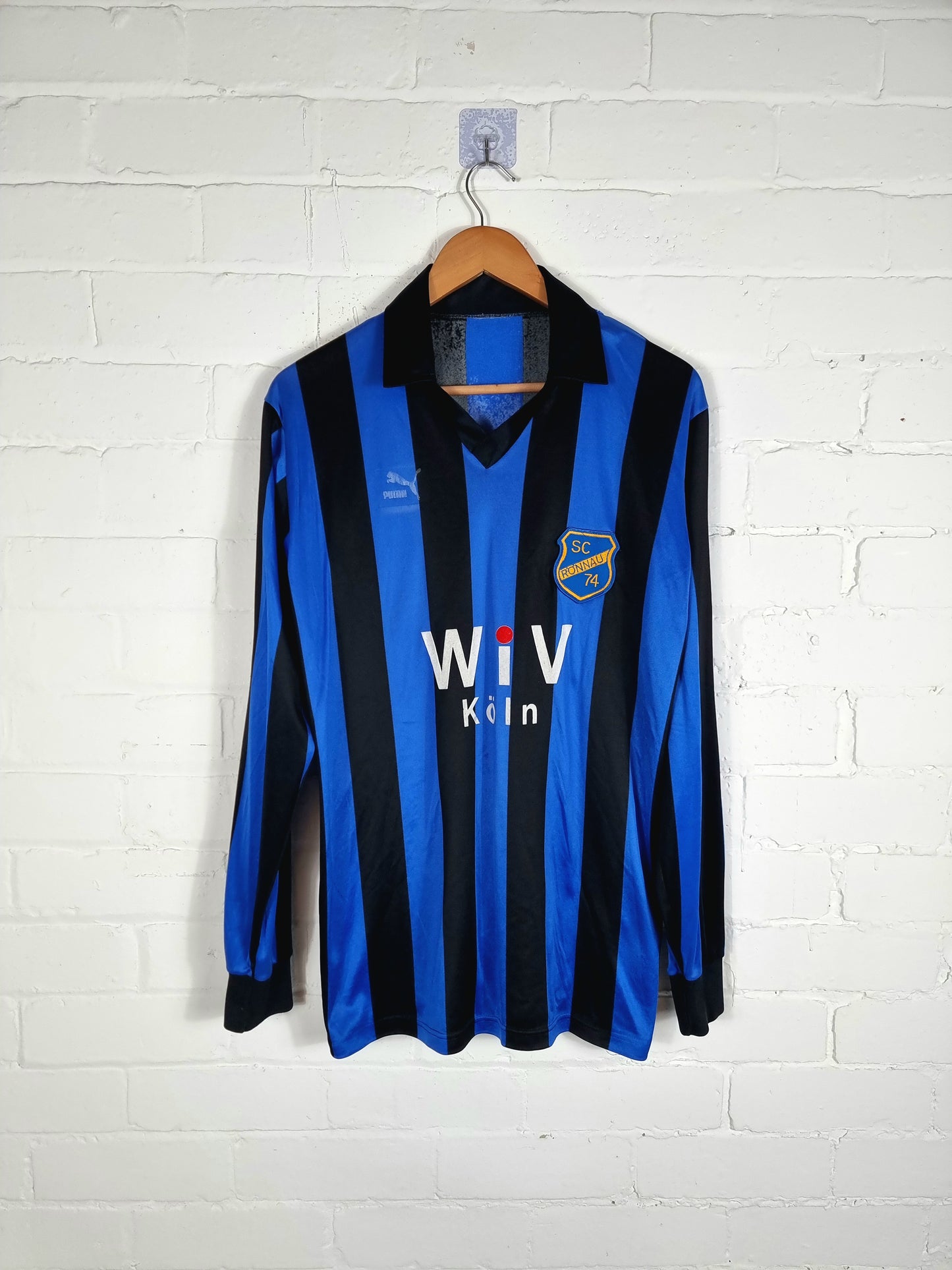 Puma SC Ronnau 74 1980s Long Sleeve Football Shirt Large