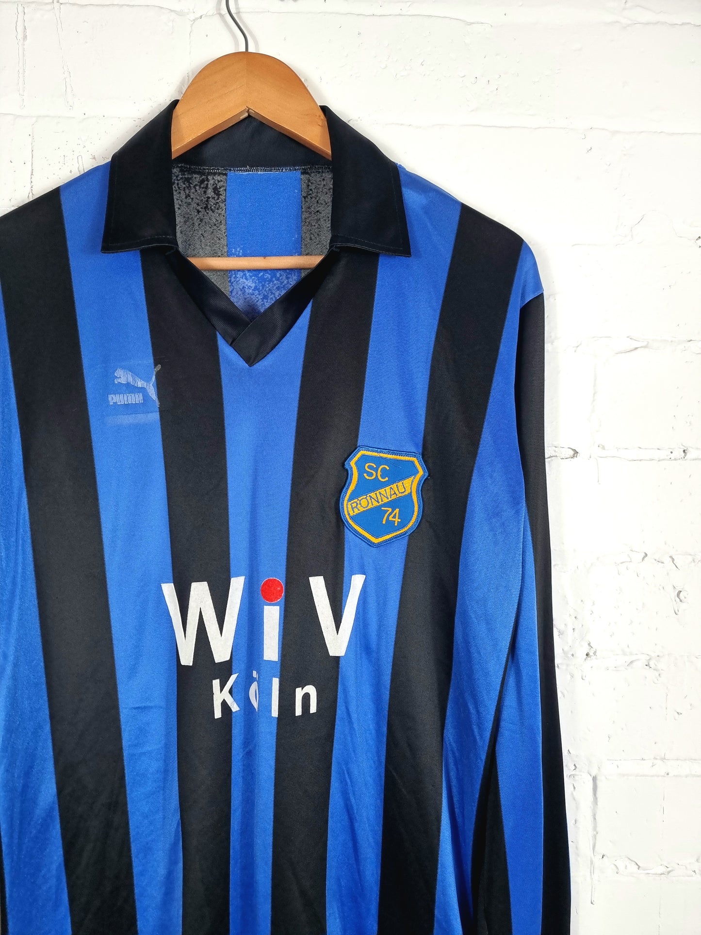 Puma SC Ronnau 74 1980s Long Sleeve Football Shirt Large