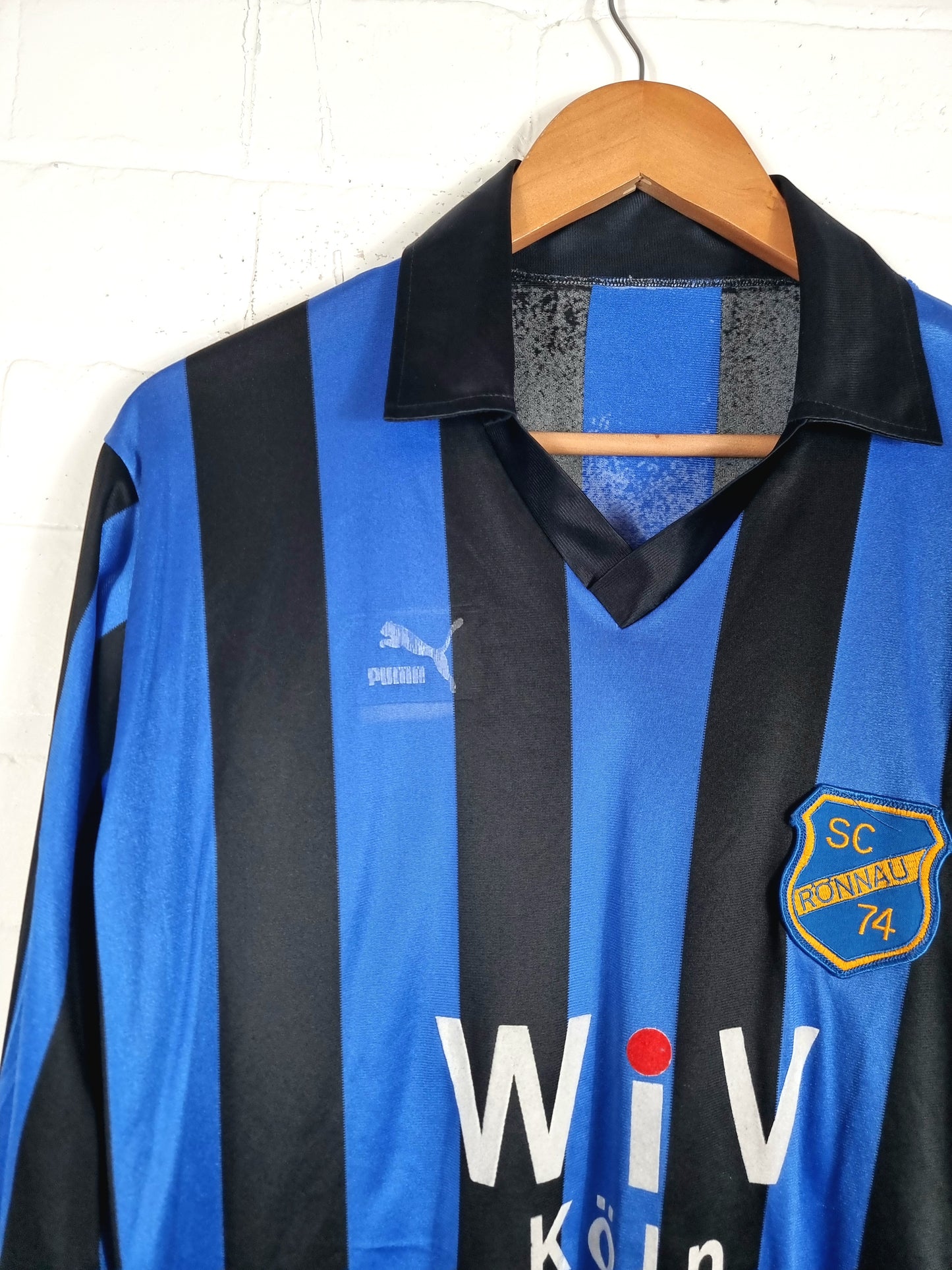 Puma SC Ronnau 74 1980s Long Sleeve Football Shirt Large
