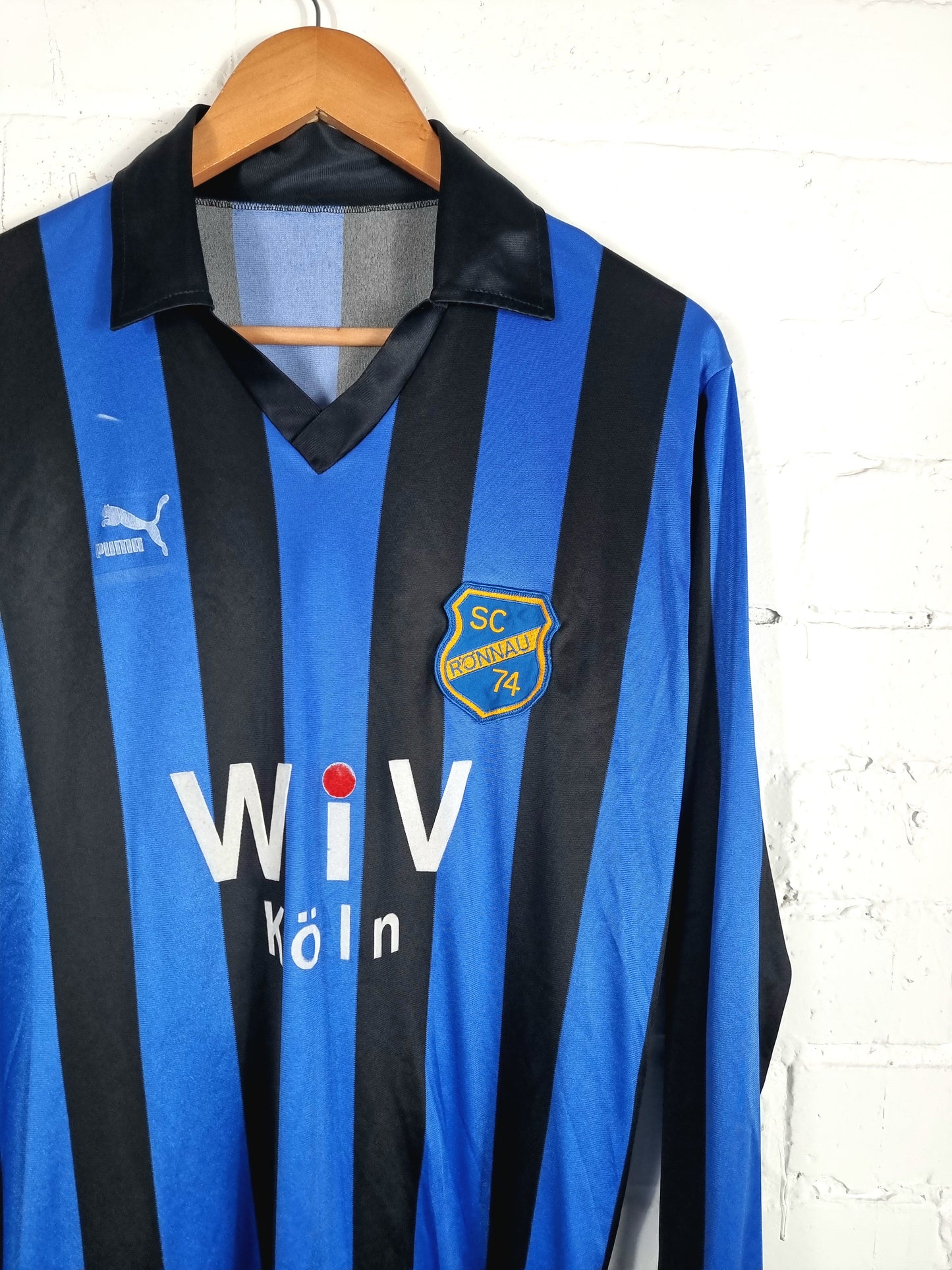 Puma SC Ronnau 74 1980s Long Sleeve Football Shirt Large