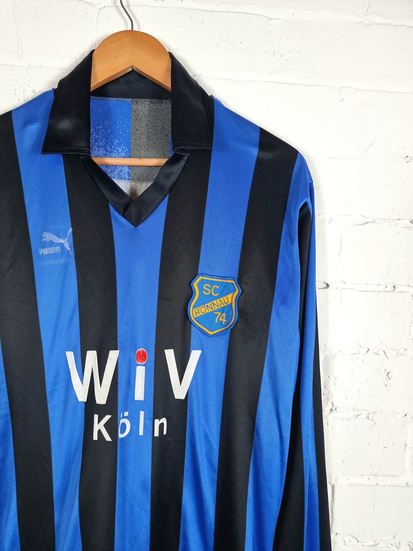 Puma SC Ronnau 74 1980s Long Sleeve Football Shirt Large