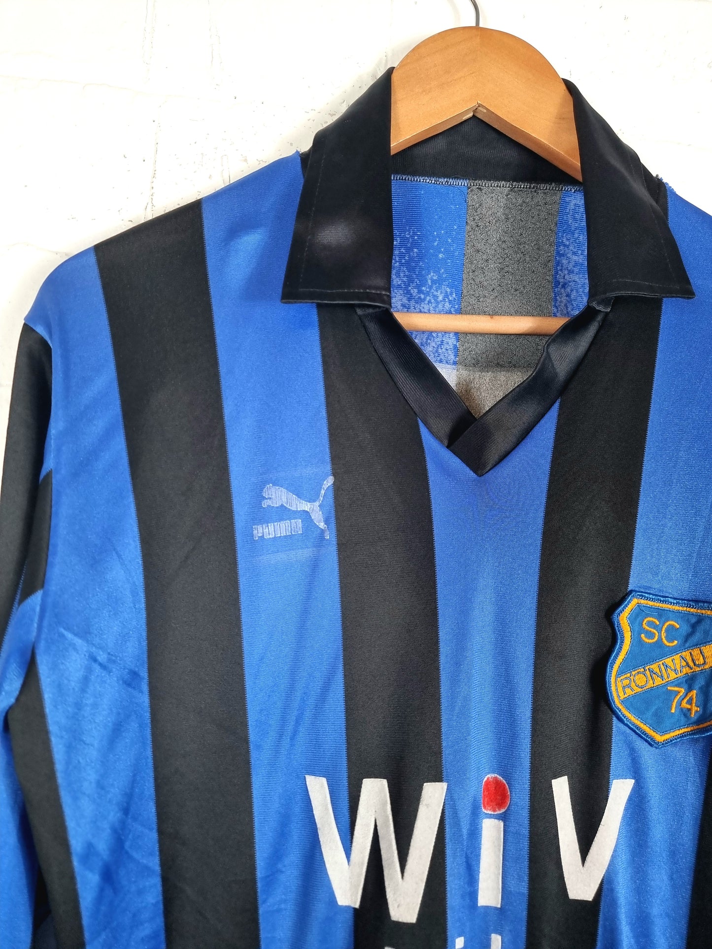 Puma SC Ronnau 74 1980s Long Sleeve Football Shirt Large