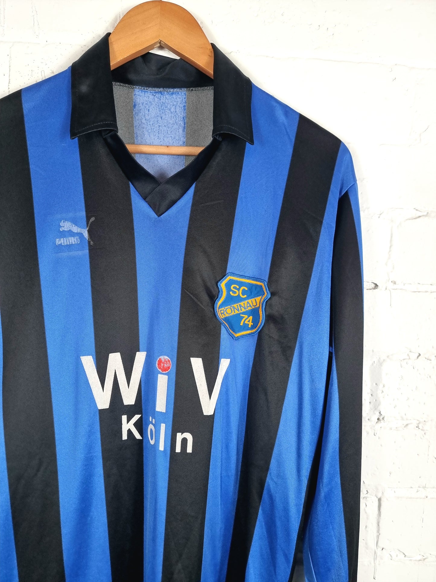 Puma SC Ronnau 74 1980s Long Sleeve Football Shirt Large