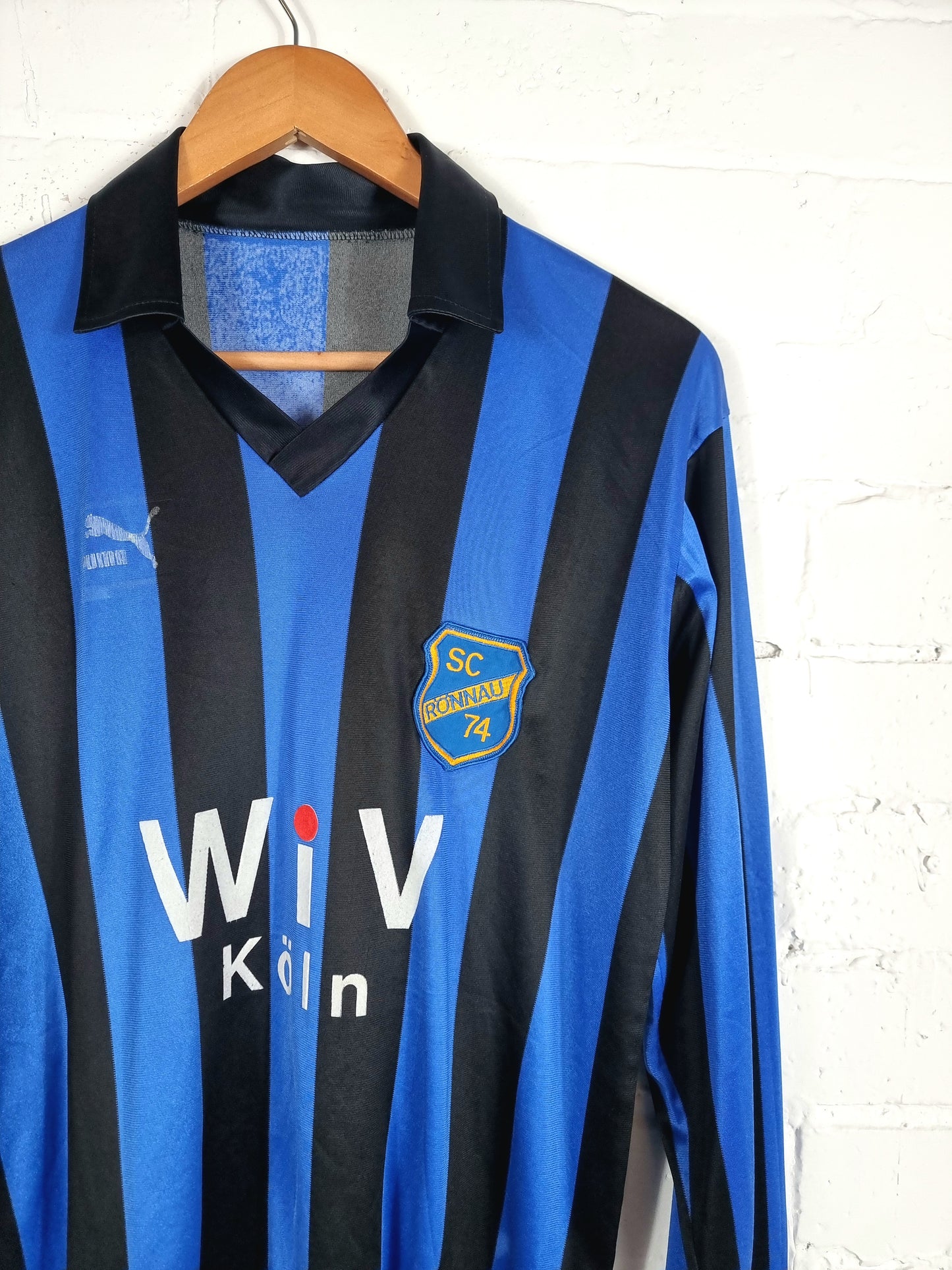 Puma SC Ronnau 74 1980s Long Sleeve Football Shirt Large