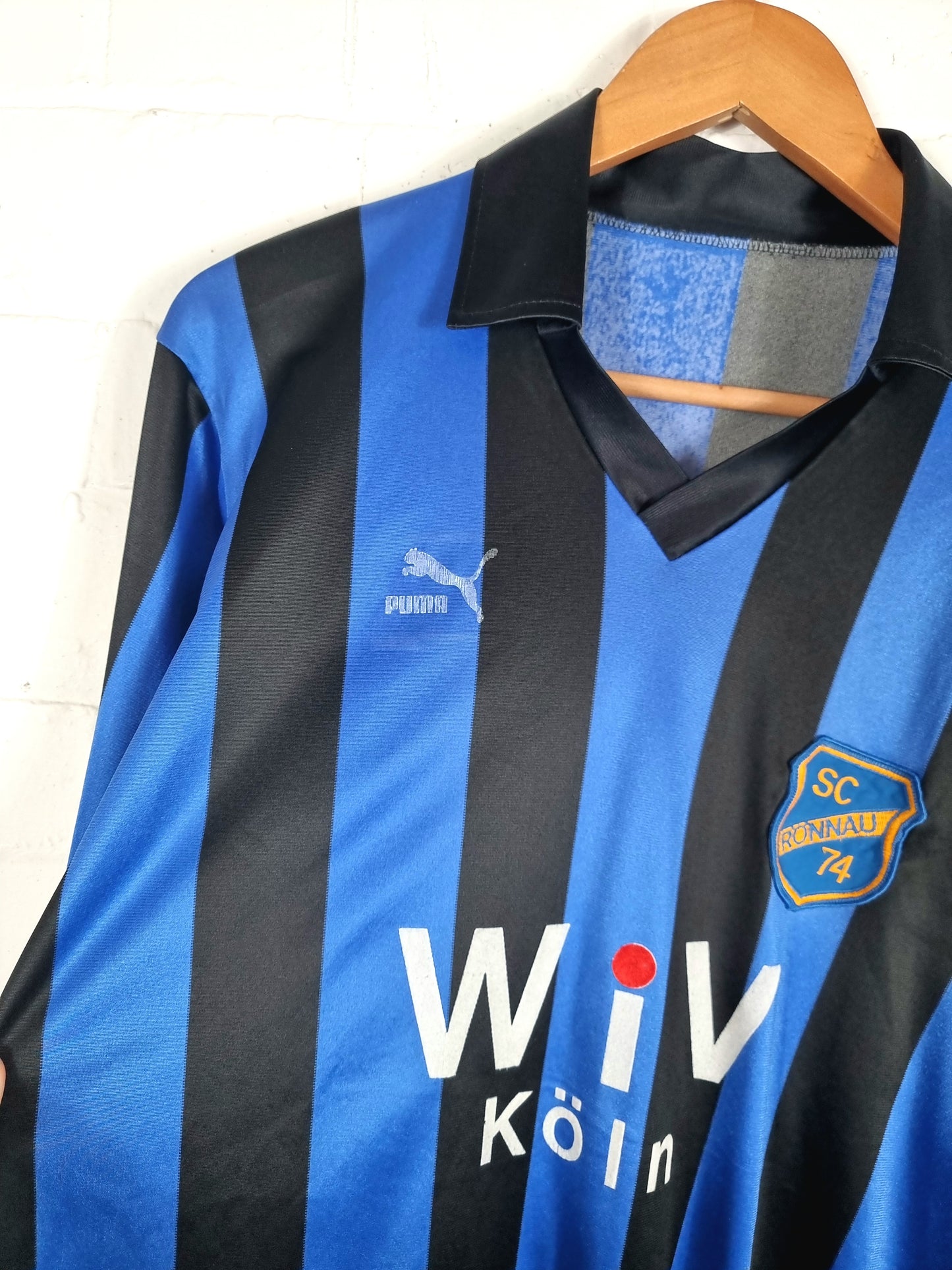 Puma SC Ronnau 74 1980s Long Sleeve Football Shirt Large