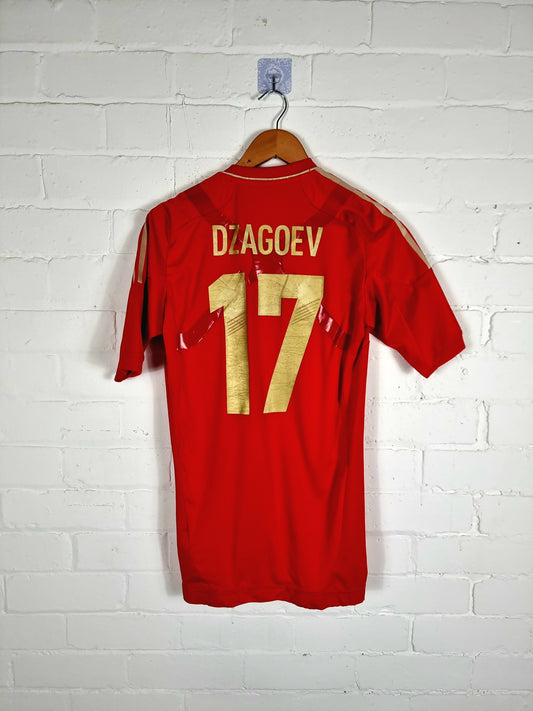 Adidas Techfit Russia 2012/14 'Dzagoev 17' Player Issue Home Shirt Medium