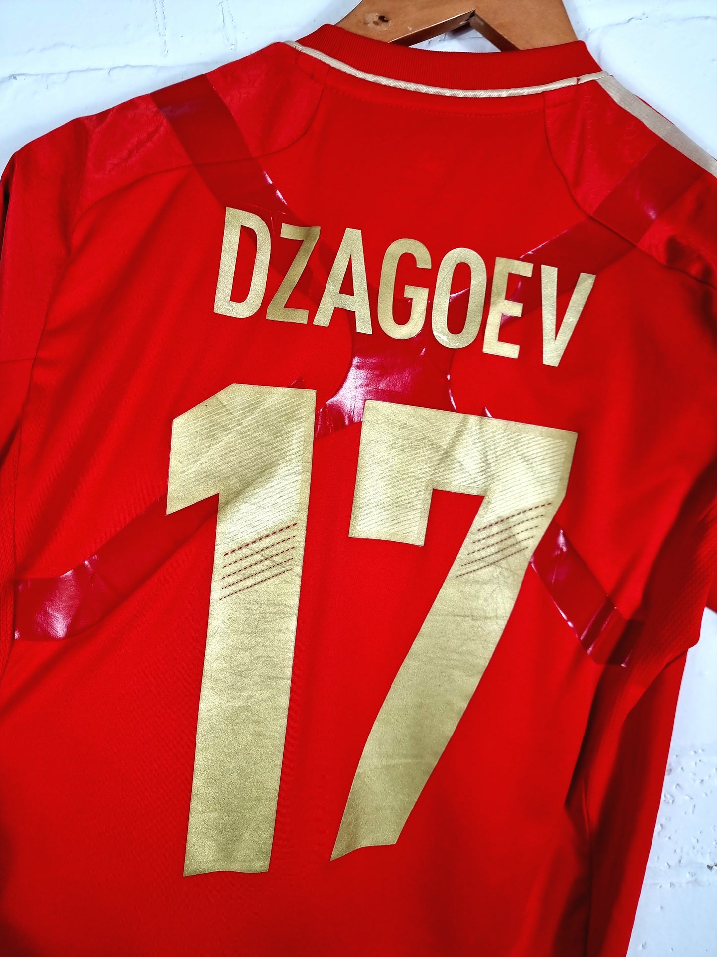 Adidas Techfit Russia 2012/14 'Dzagoev 17' Player Issue Home Shirt Medium