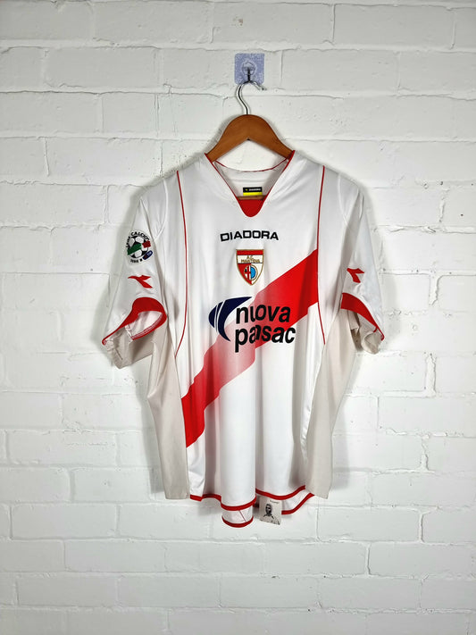 Diadora AC Mantova 2007/08 'Grauso 14' Match Issue Signed Home Shirt Small
