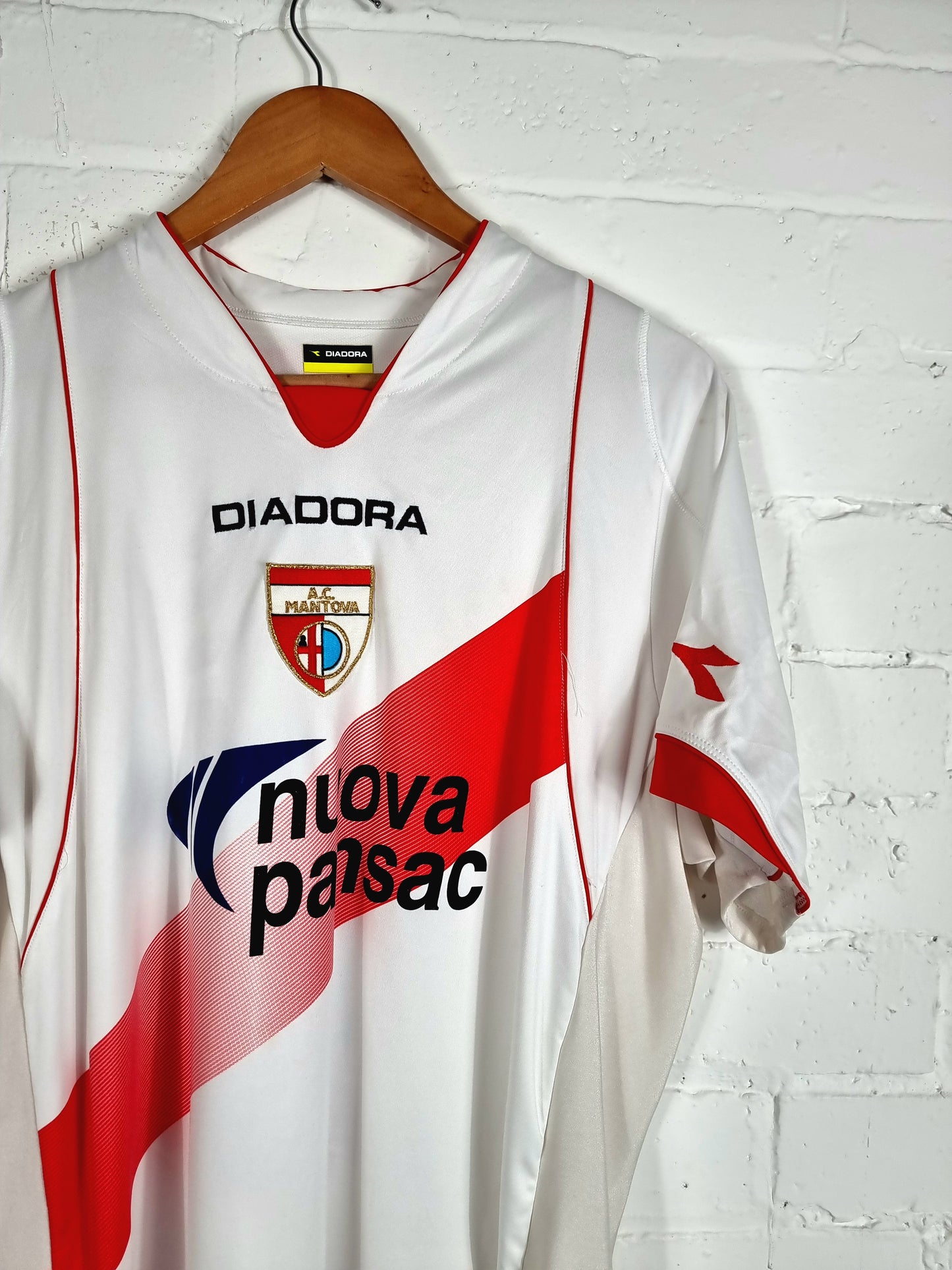 Diadora AC Mantova 2007/08 'Grauso 14' Match Issue Signed Home Shirt Small