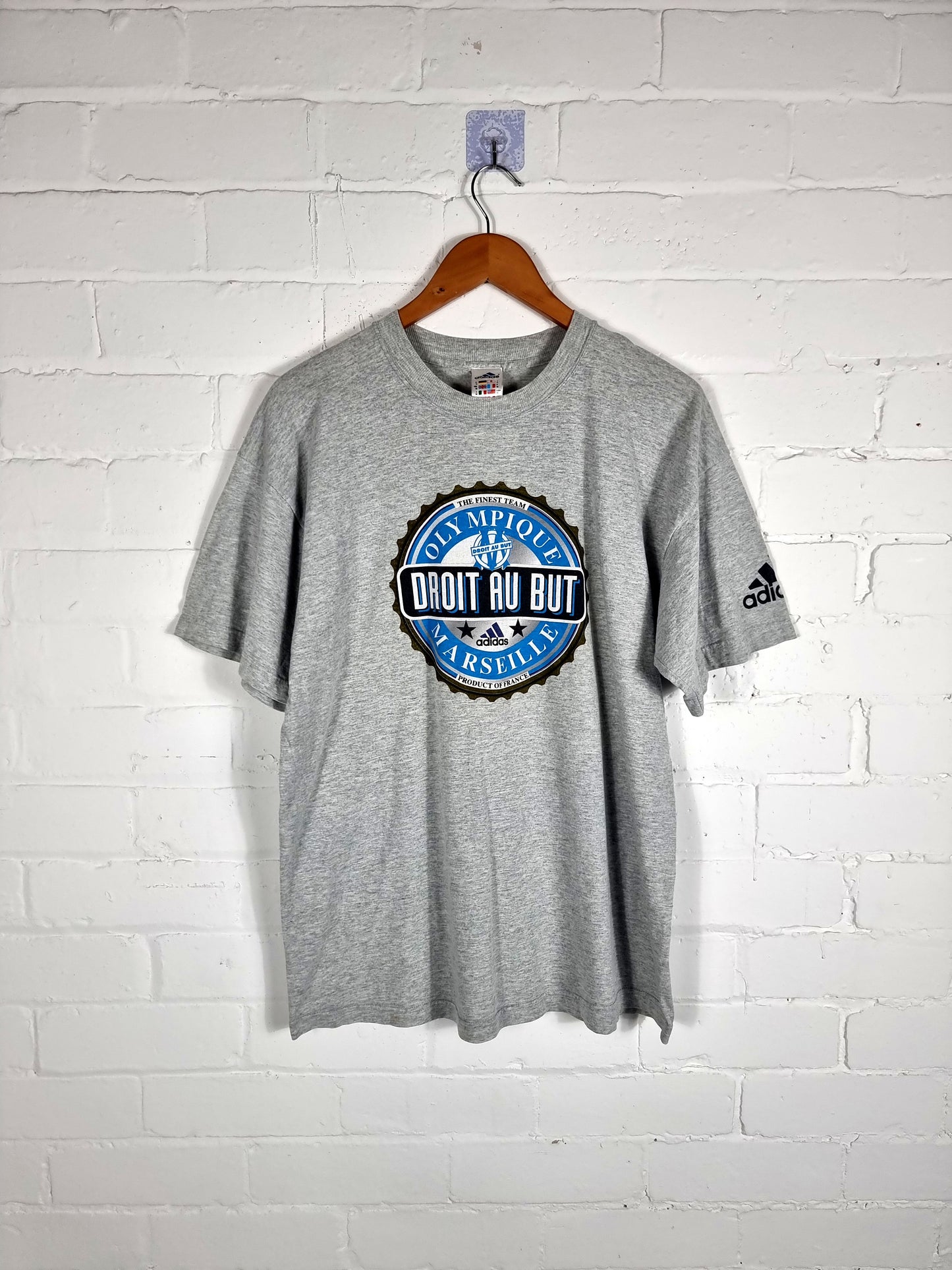 Adidas Marseille 2000/01 Graphic Cotton Leisure T-Shirt Medium