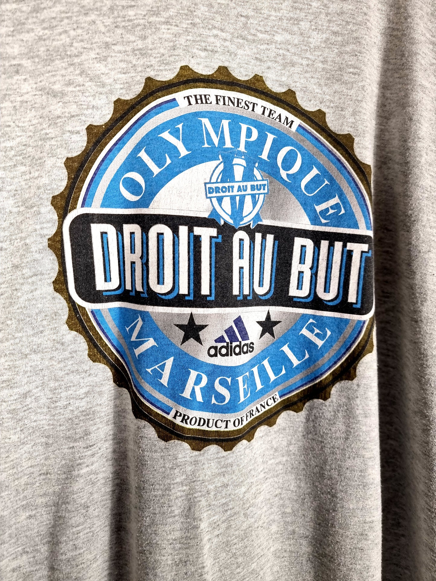 Adidas Marseille 2000/01 Graphic Cotton Leisure T-Shirt Medium