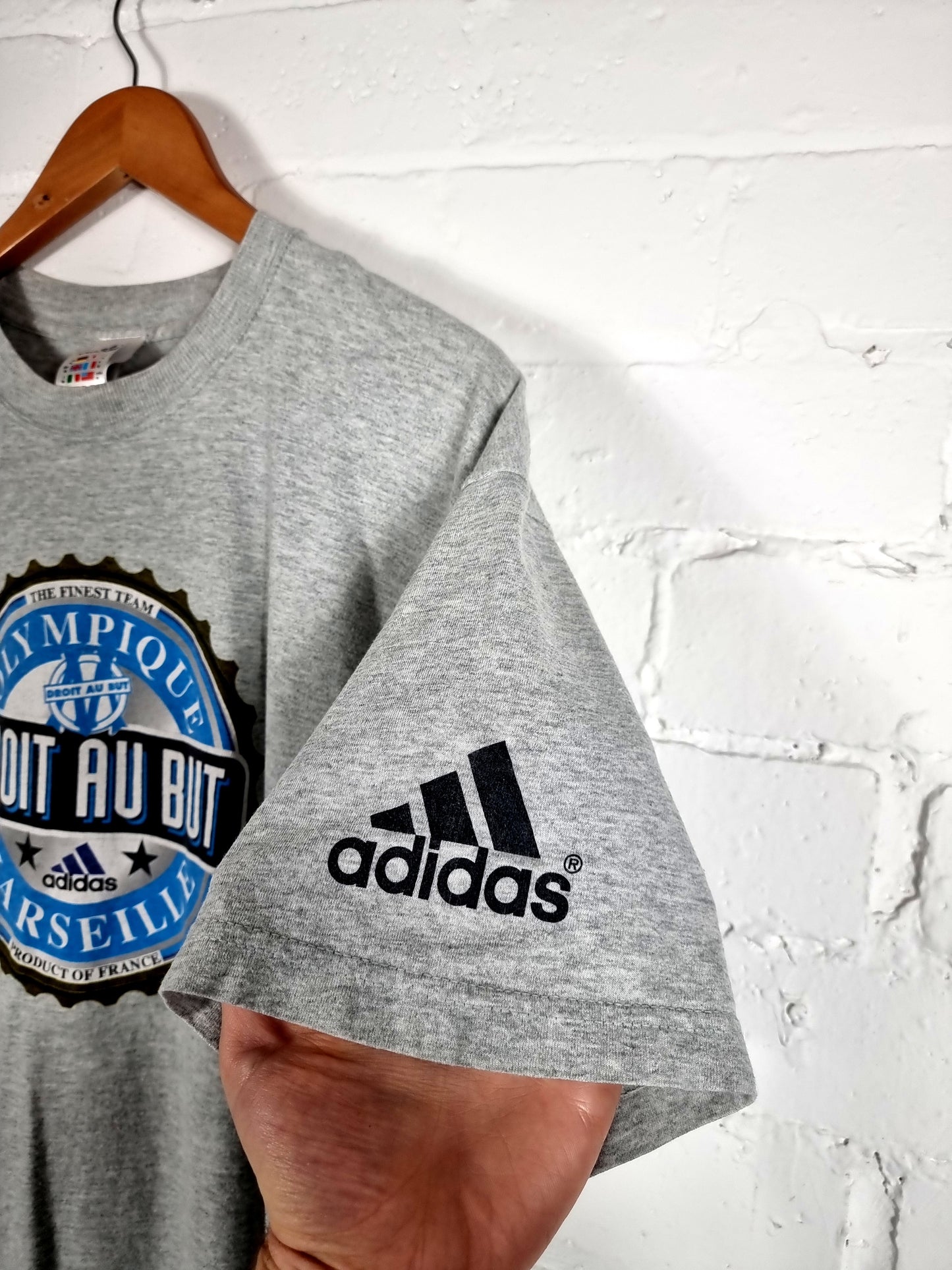 Adidas Marseille 2000/01 Graphic Cotton Leisure T-Shirt Medium