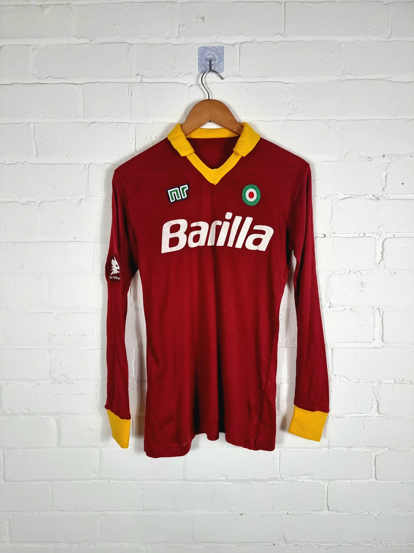 Ennerre Roma 1986/87 Long Sleeve Home Shirt Small