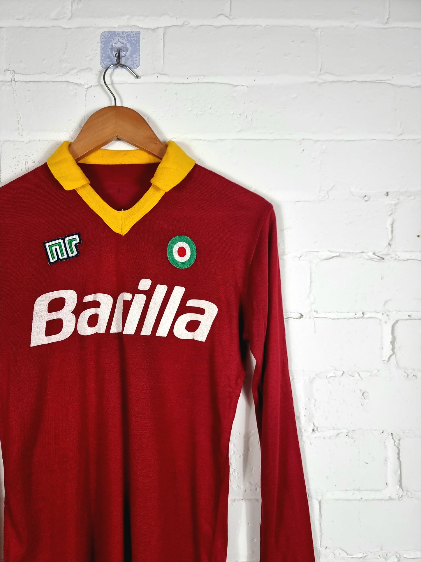 Ennerre Roma 1986/87 Long Sleeve Home Shirt Small