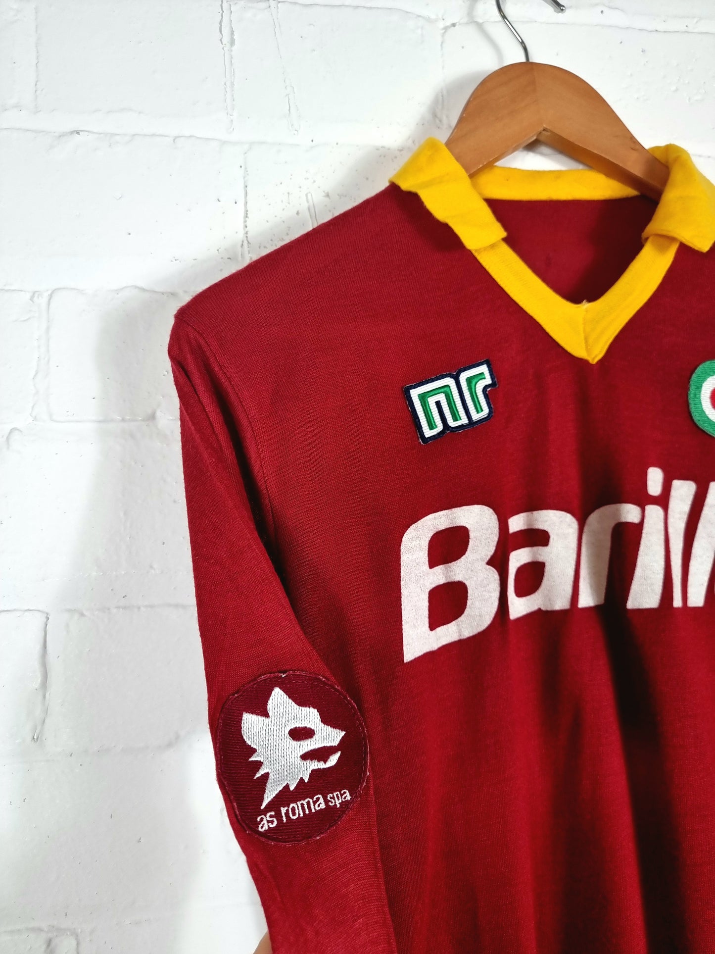 Ennerre Roma 1986/87 Long Sleeve Home Shirt Small