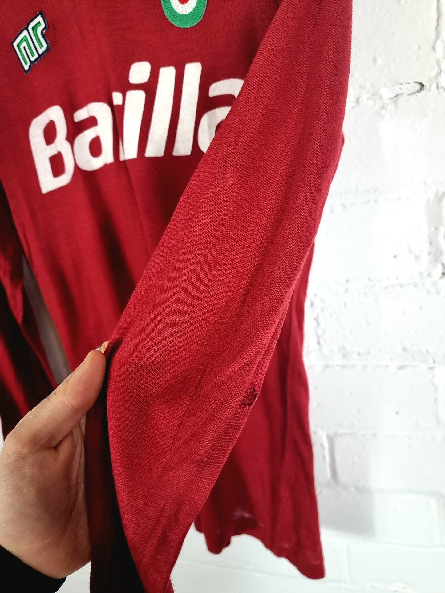 Ennerre Roma 1986/87 Long Sleeve Home Shirt Small