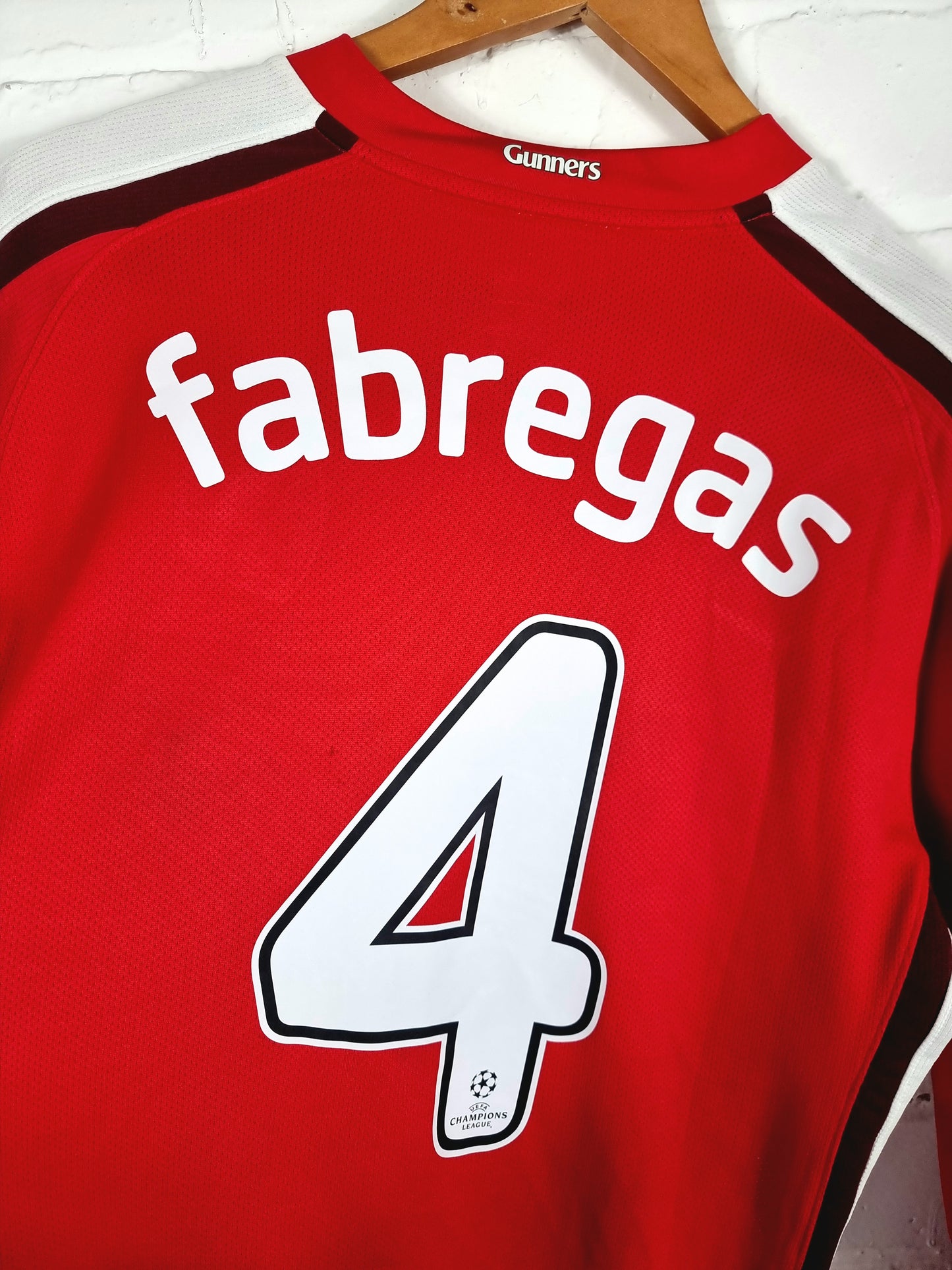 Nike Arsenal 2008/10 'Fabregas 4' Player Issue Long Sleeve Champions League Home Shirt Large