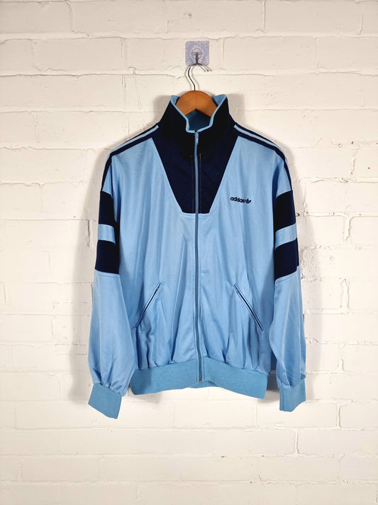 Adidas Ventex 1980s Blue Vintage Track Jacket Medium