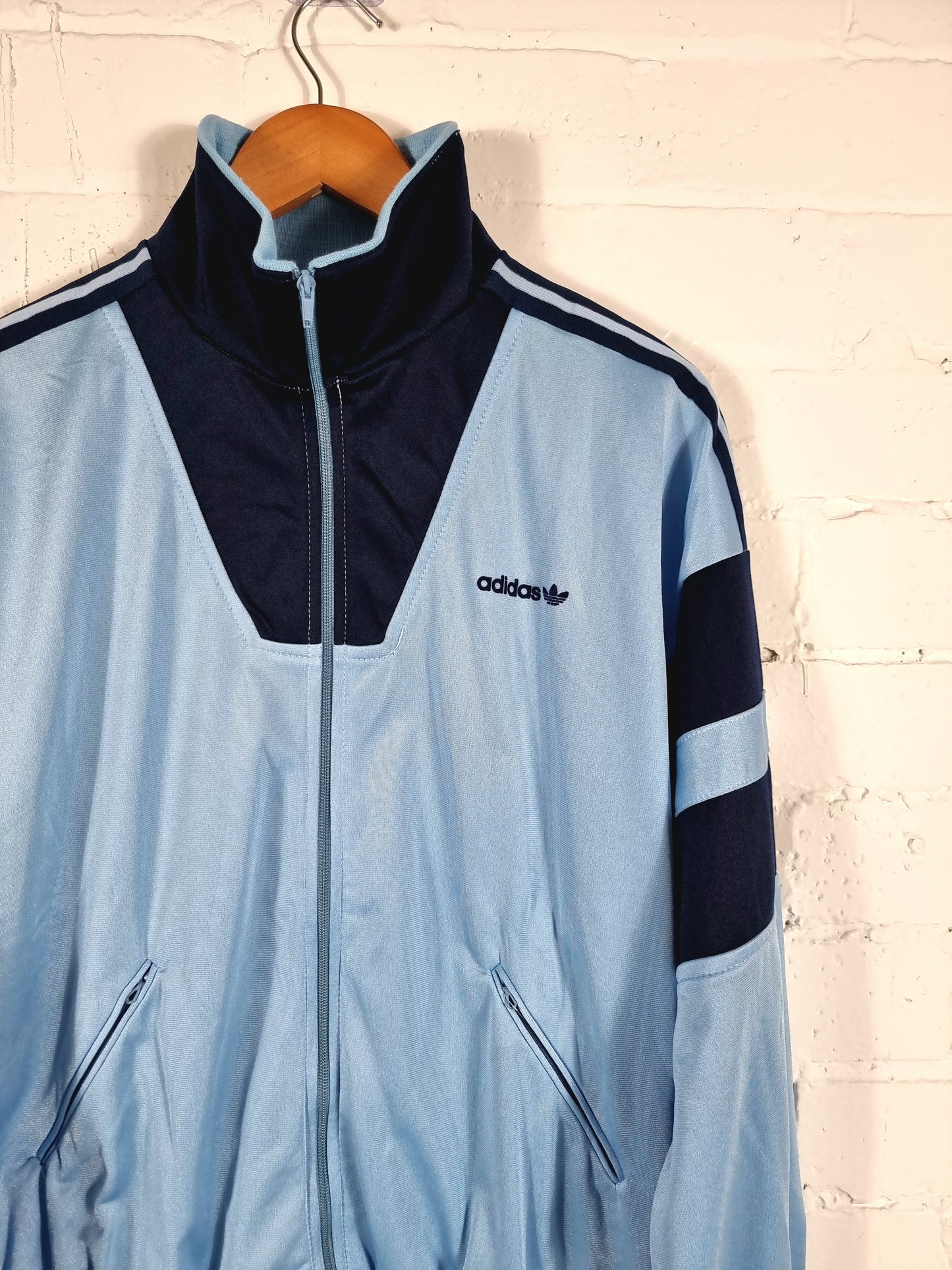 Adidas Ventex 1980s Blue Vintage Track Jacket Medium