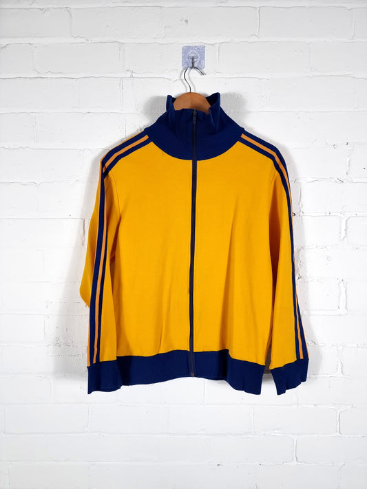 Adidas 1980s Vintage Yellow Track Jacket Medium