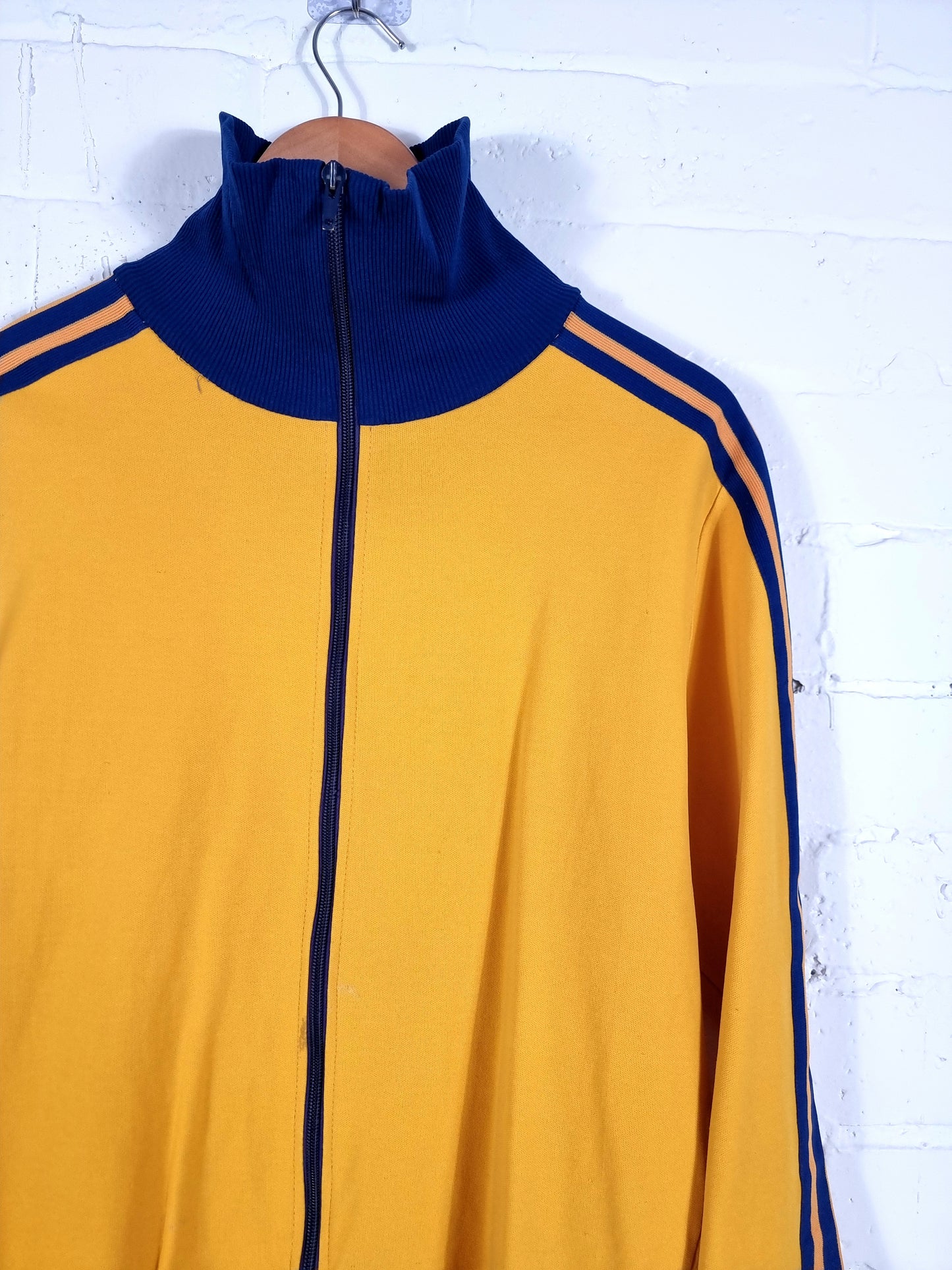 Adidas 1980s Vintage Yellow Track Jacket Medium