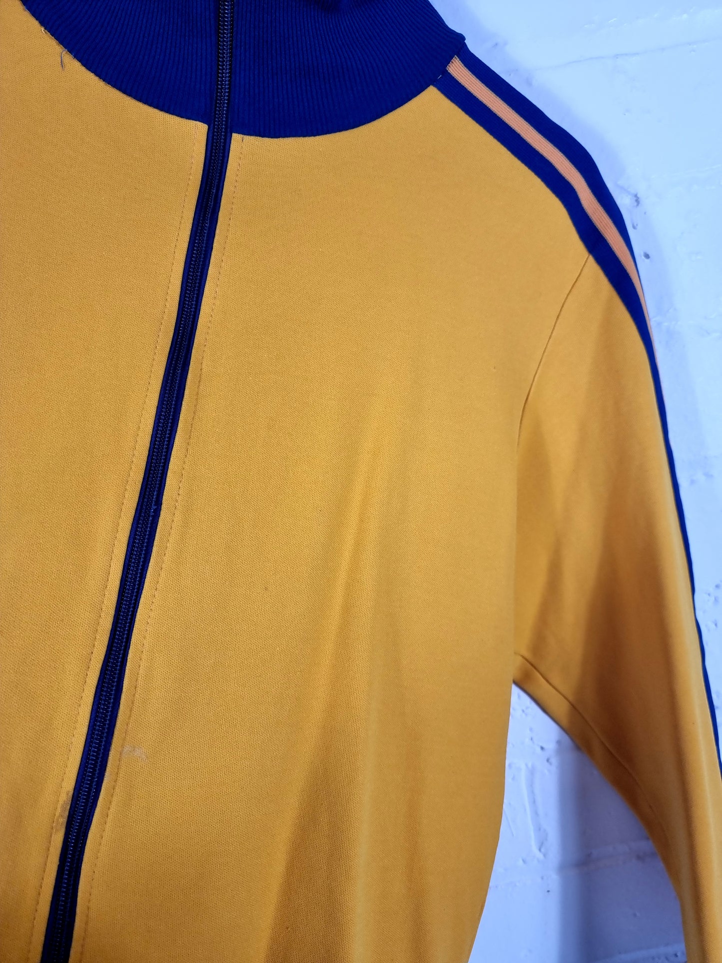 Adidas 1980s Vintage Yellow Track Jacket Medium