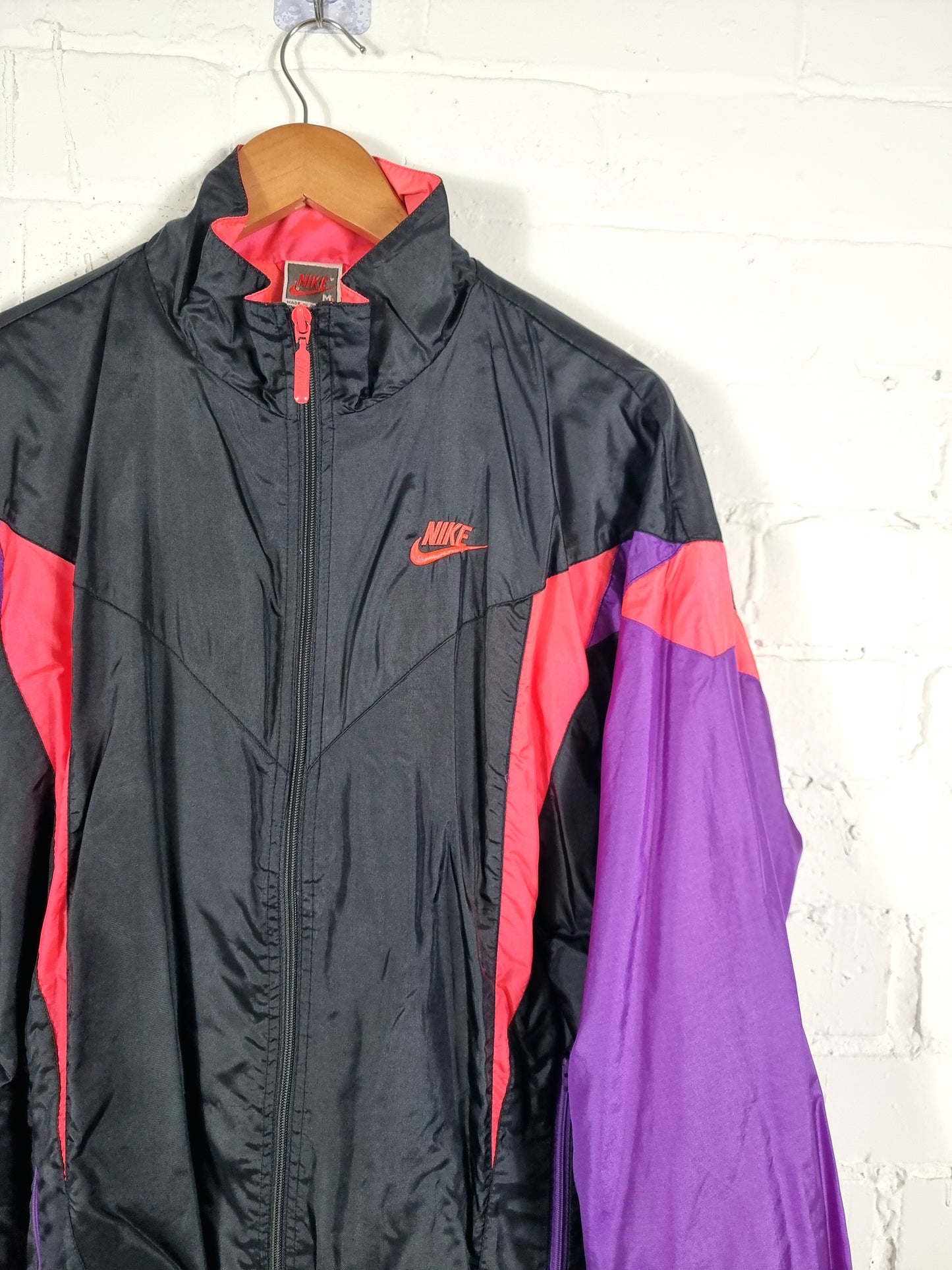 Nike 1990s Vintage Block Colour Shell Jacket Medium